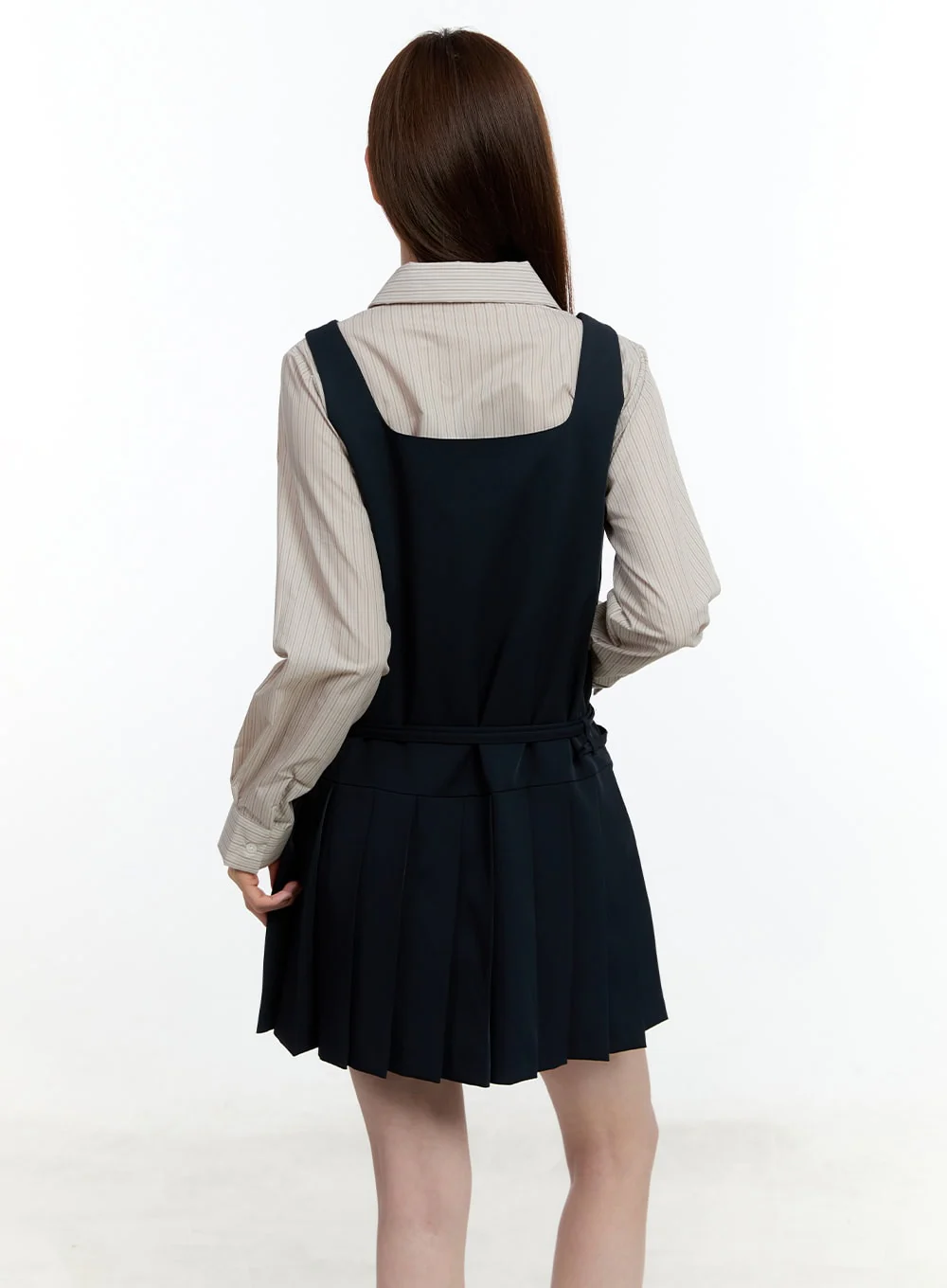 Square Neck Pleated Mini Dress CM521 - Image 4