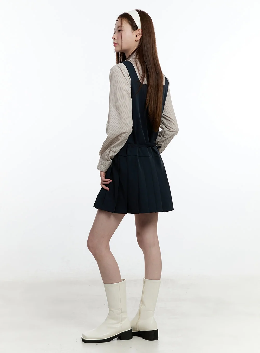 Square Neck Pleated Mini Dress CM521 - Image 5