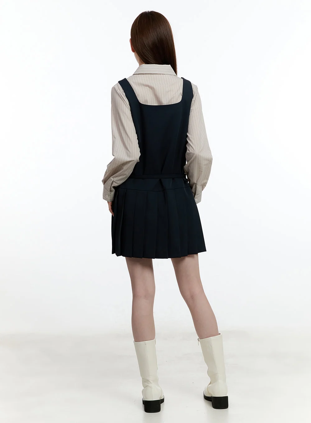 Square Neck Pleated Mini Dress CM521 - Image 6