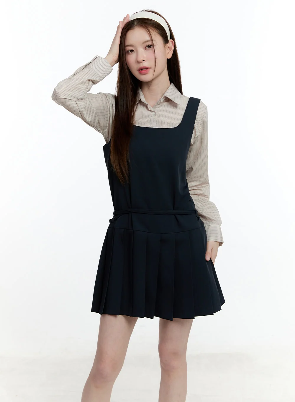 Square Neck Pleated Mini Dress CM521 - Image 7