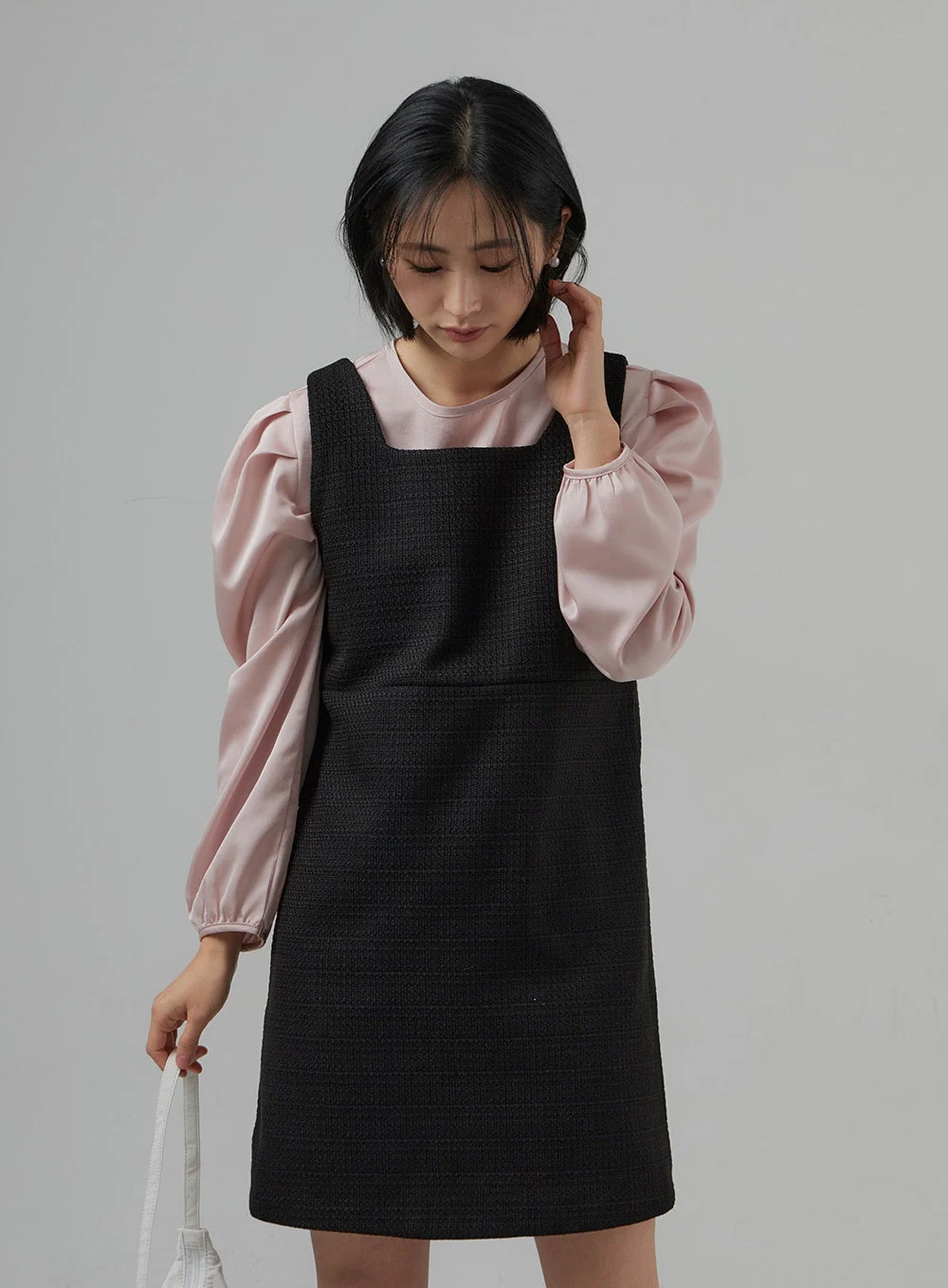 Square Neck Sleeveless Tweed Mini Dress OD29 - Image 11