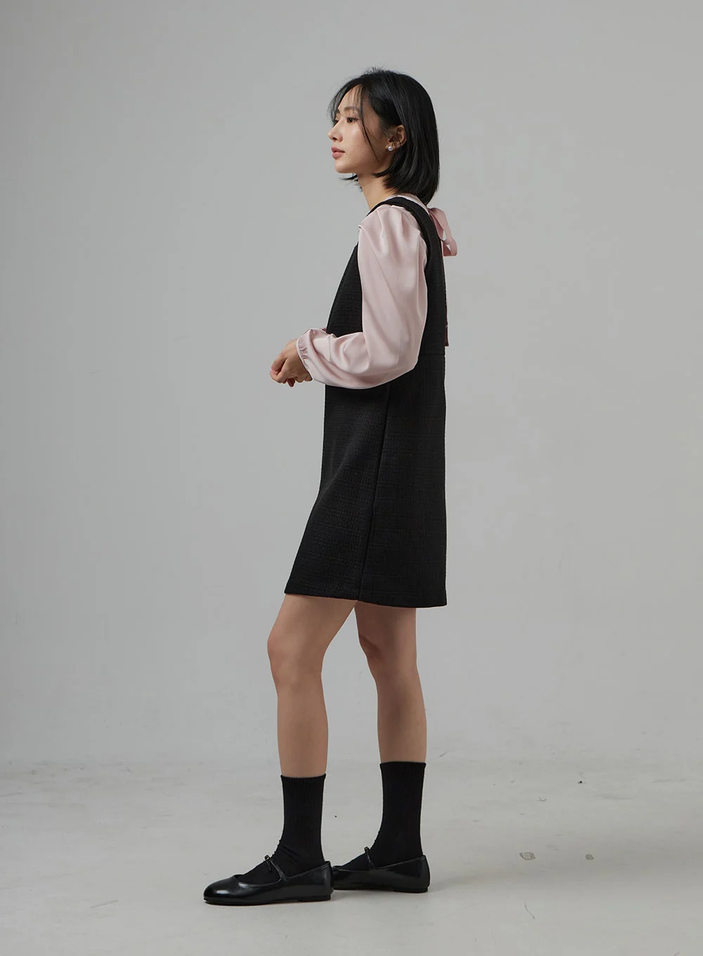 Square Neck Sleeveless Tweed Mini Dress OD29 - Image 8