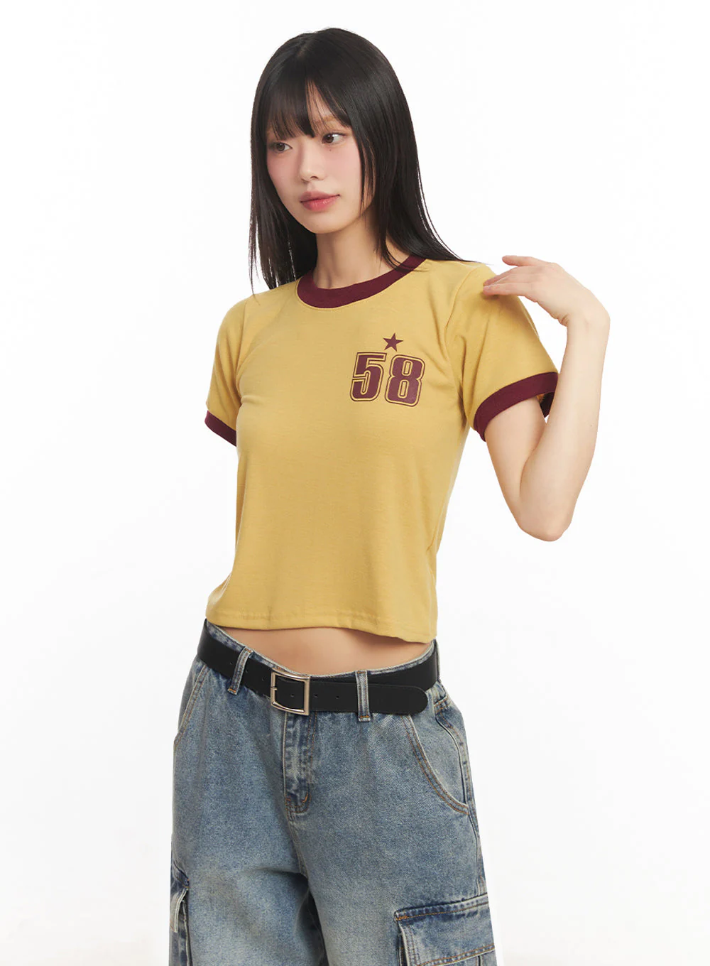 Star Number Graphic Crop Top IY502 - Image 13