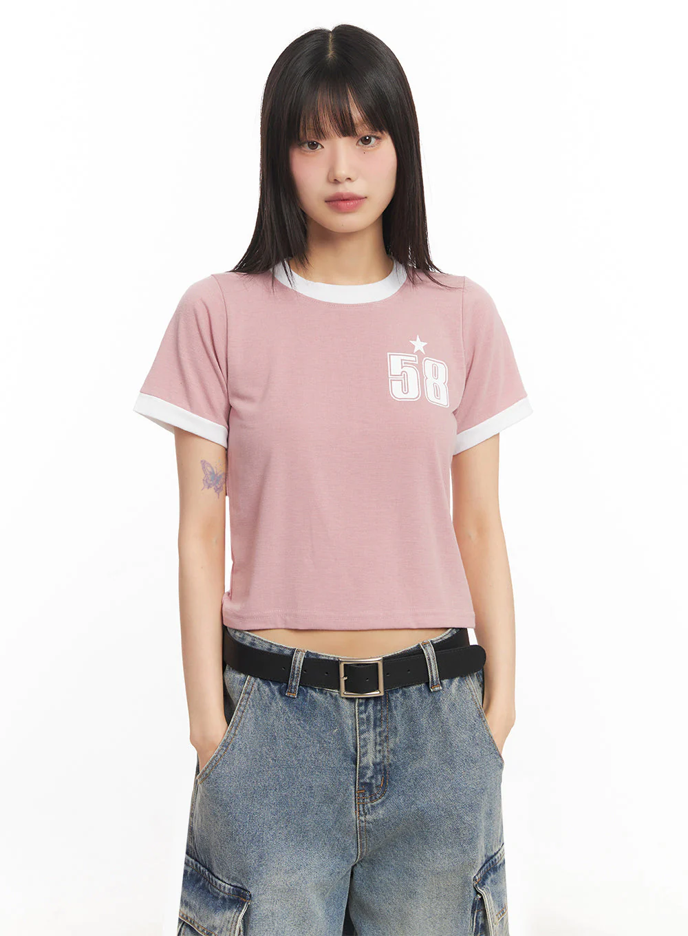 Star Number Graphic Crop Top IY502 - Image 15