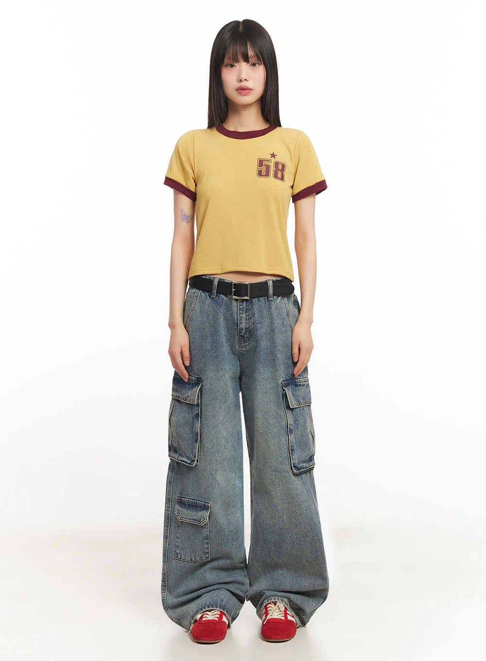 Star Number Graphic Crop Top IY502 - Image 4