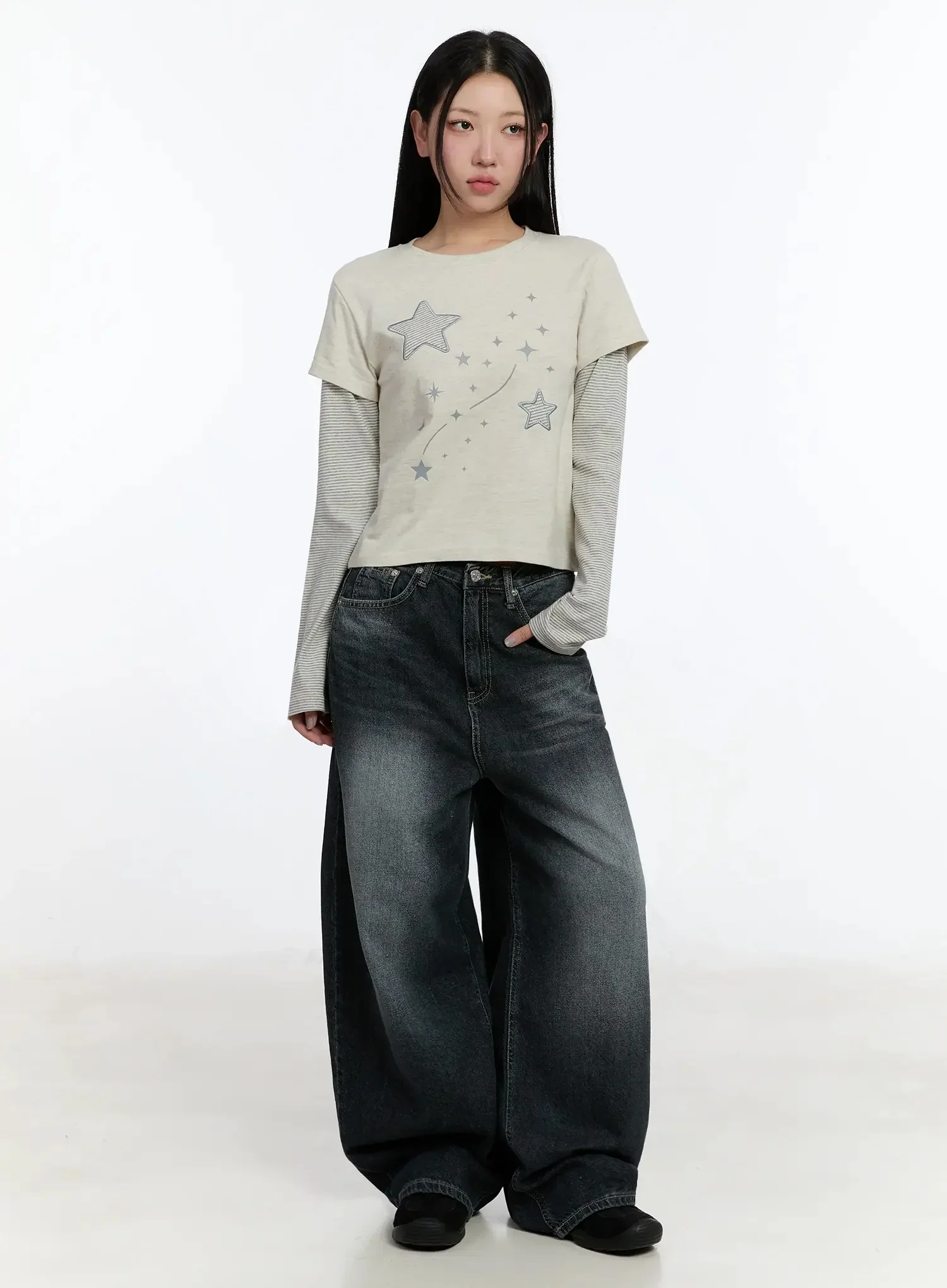 Star-Themed Layered Sleeve Top IM509 - Image 11