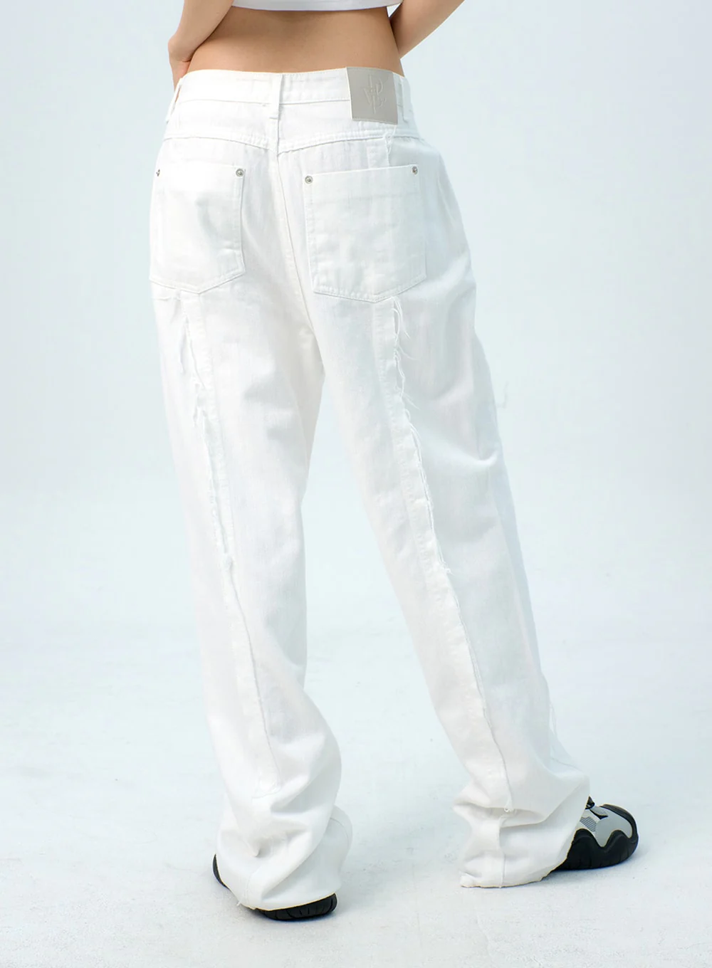 Stitch Detail Wide Fit Pants IG313 - Image 9