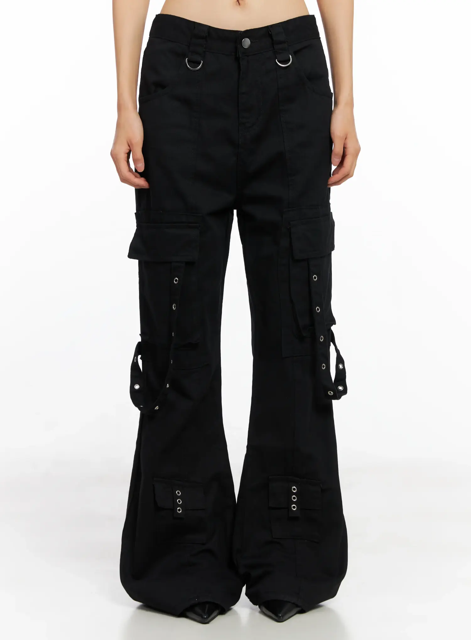 Strap Utility Flare Trousers CO528 - Image 8