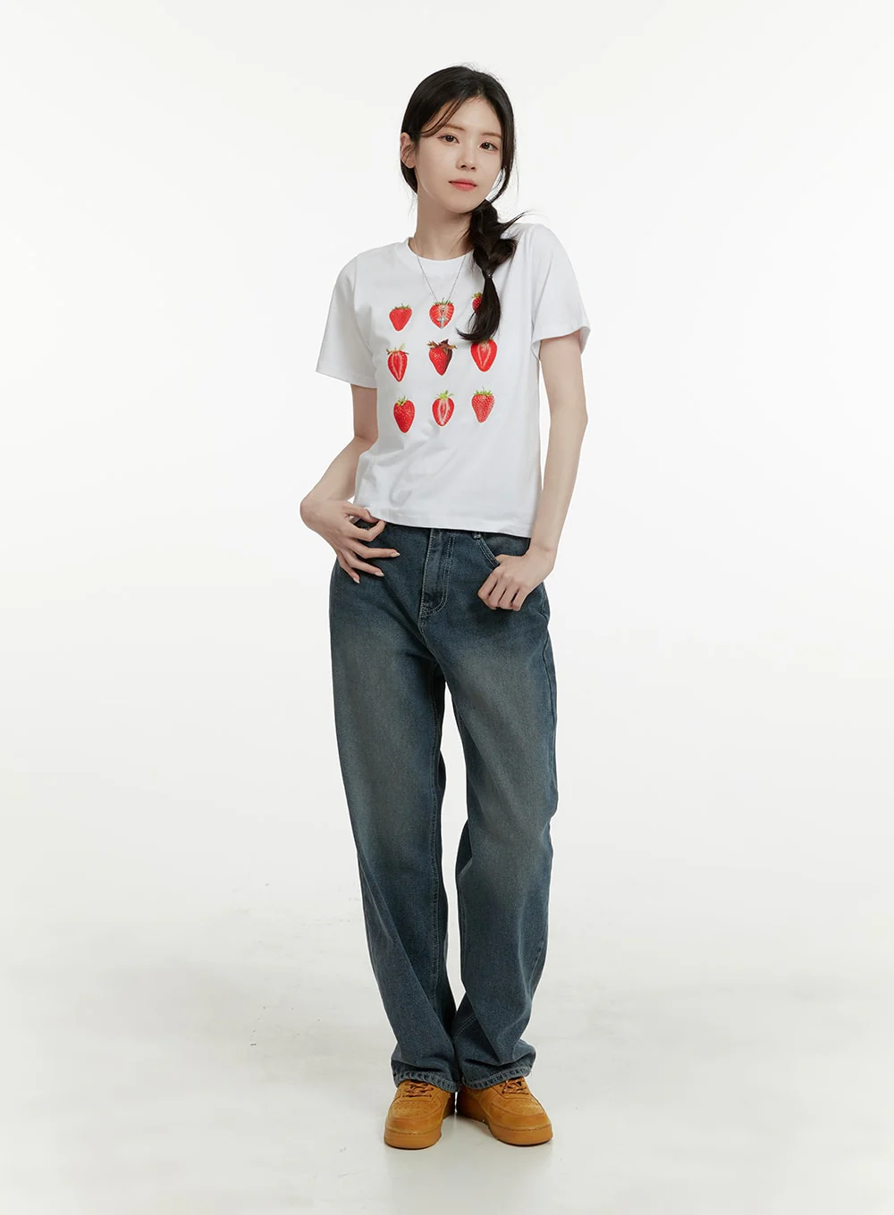 Strawberry Graphic Cotton Tee OA405 - Image 2