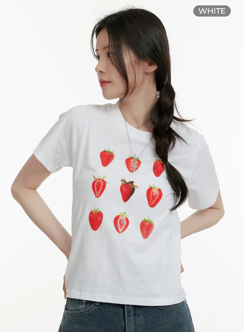 Strawberry Graphic Cotton Tee OA405 - Image 6
