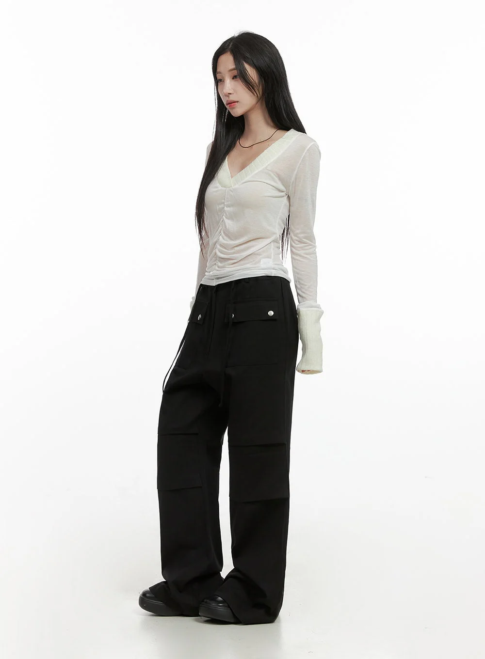 String Boot-Cut Parachuate Pants CS430 - Image 6