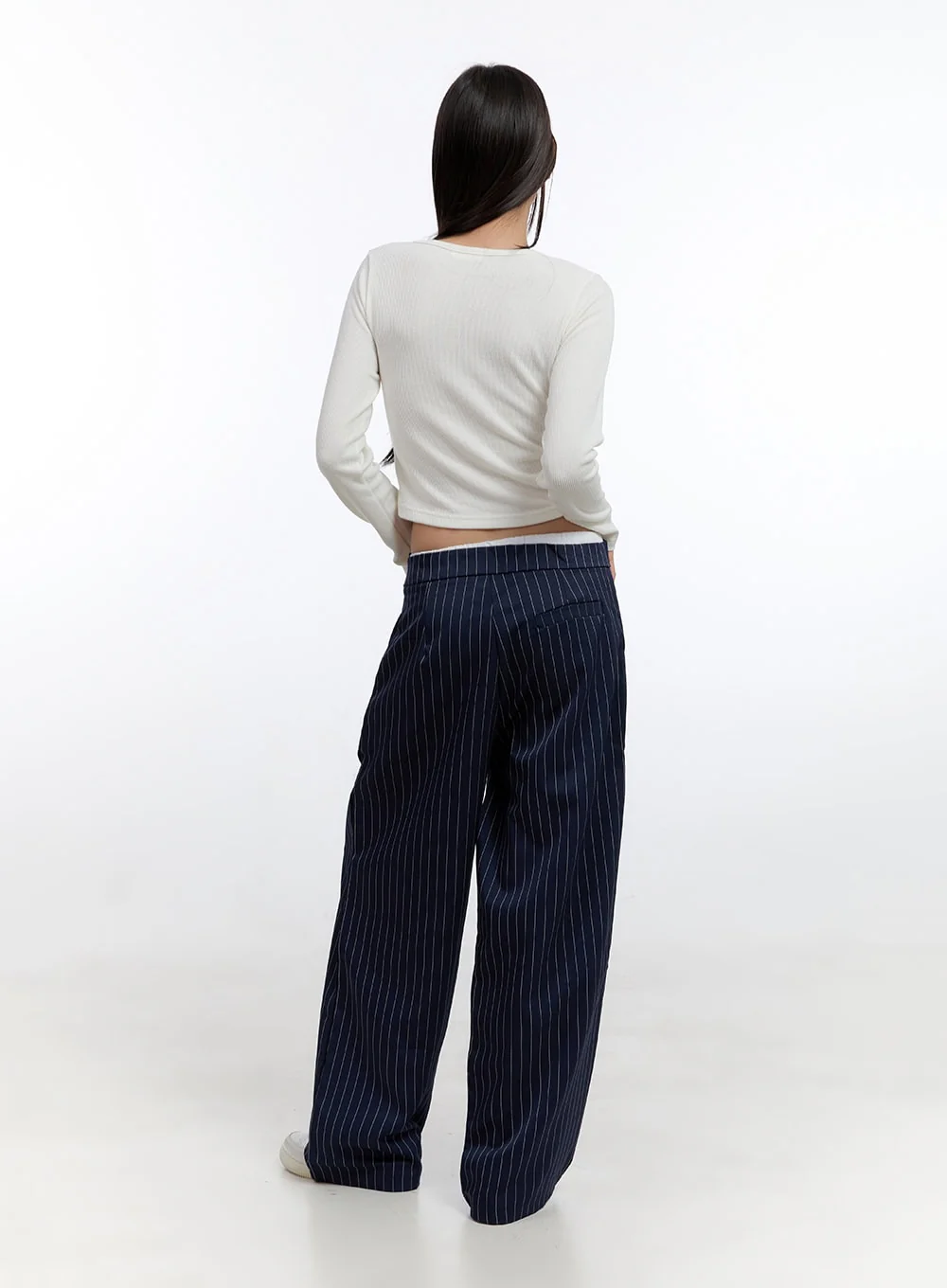 String Stripe Wide Fit Pants CO431 - Image 4