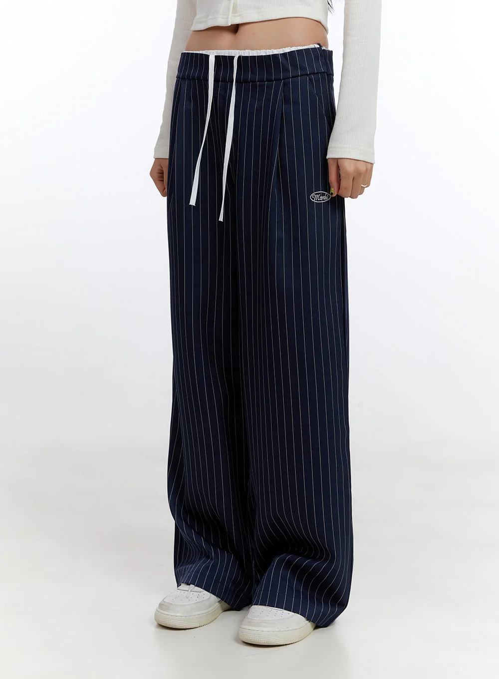 String Stripe Wide Fit Pants CO431 - Image 5