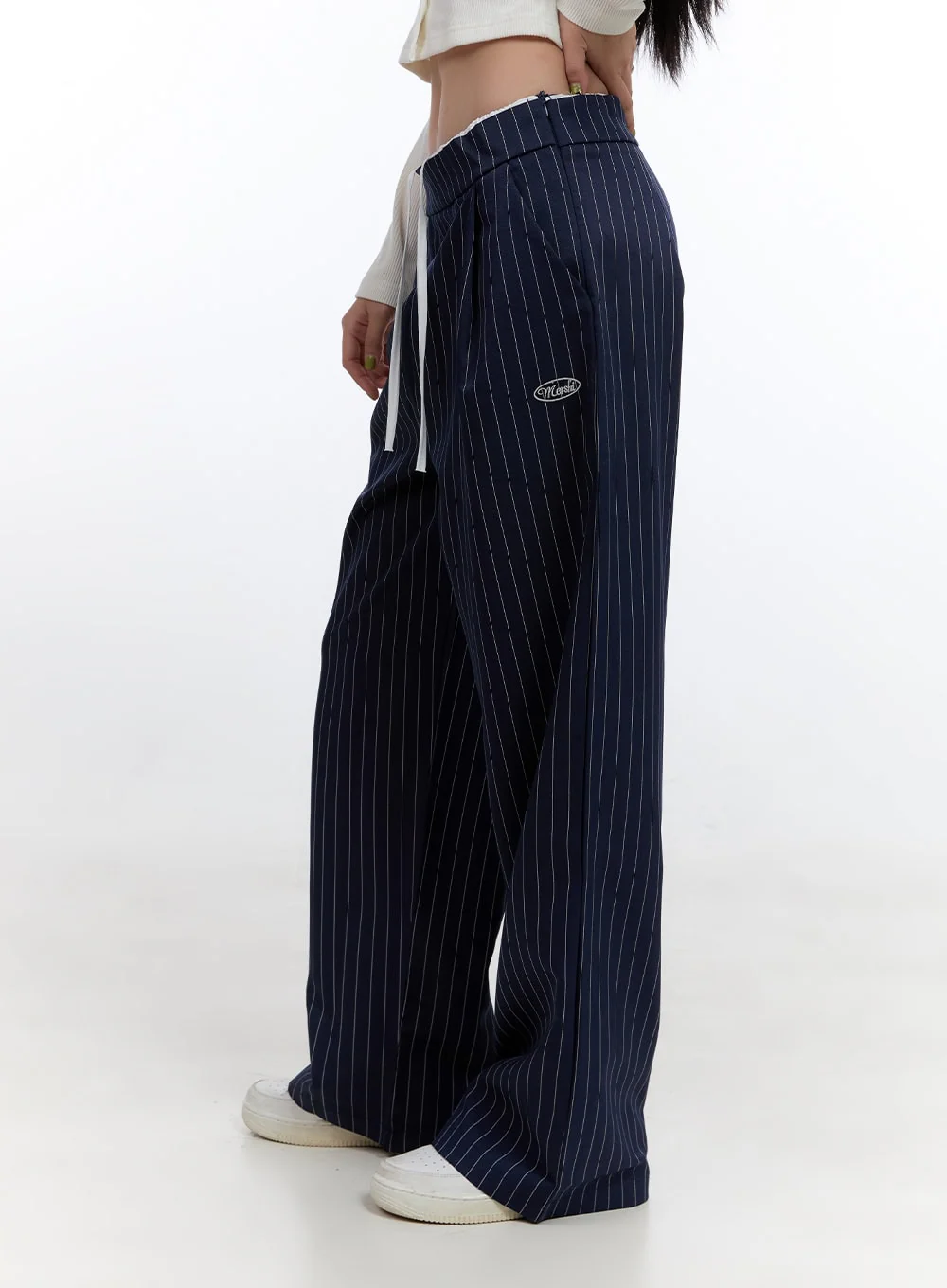 String Stripe Wide Fit Pants CO431 - Image 6