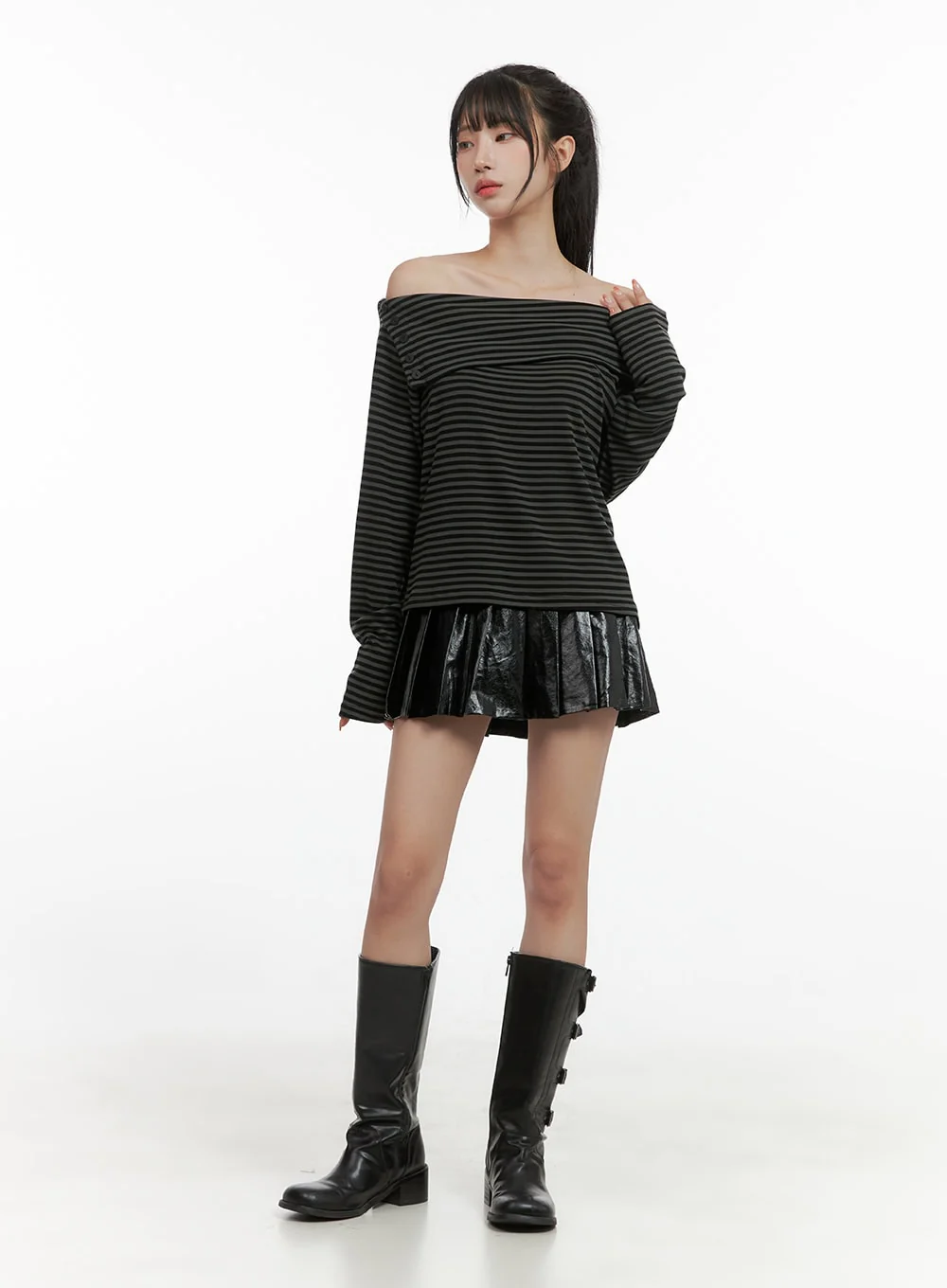 Stripe Off-Shoulder Top CG430 - Image 2