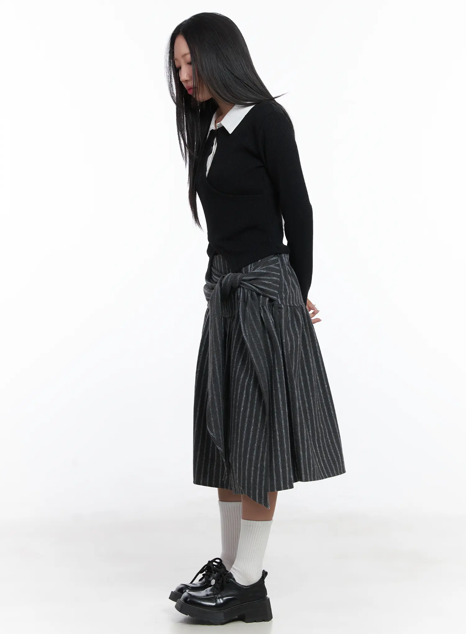 Stripe Wrap Midi Skirt CD529 - Image 7