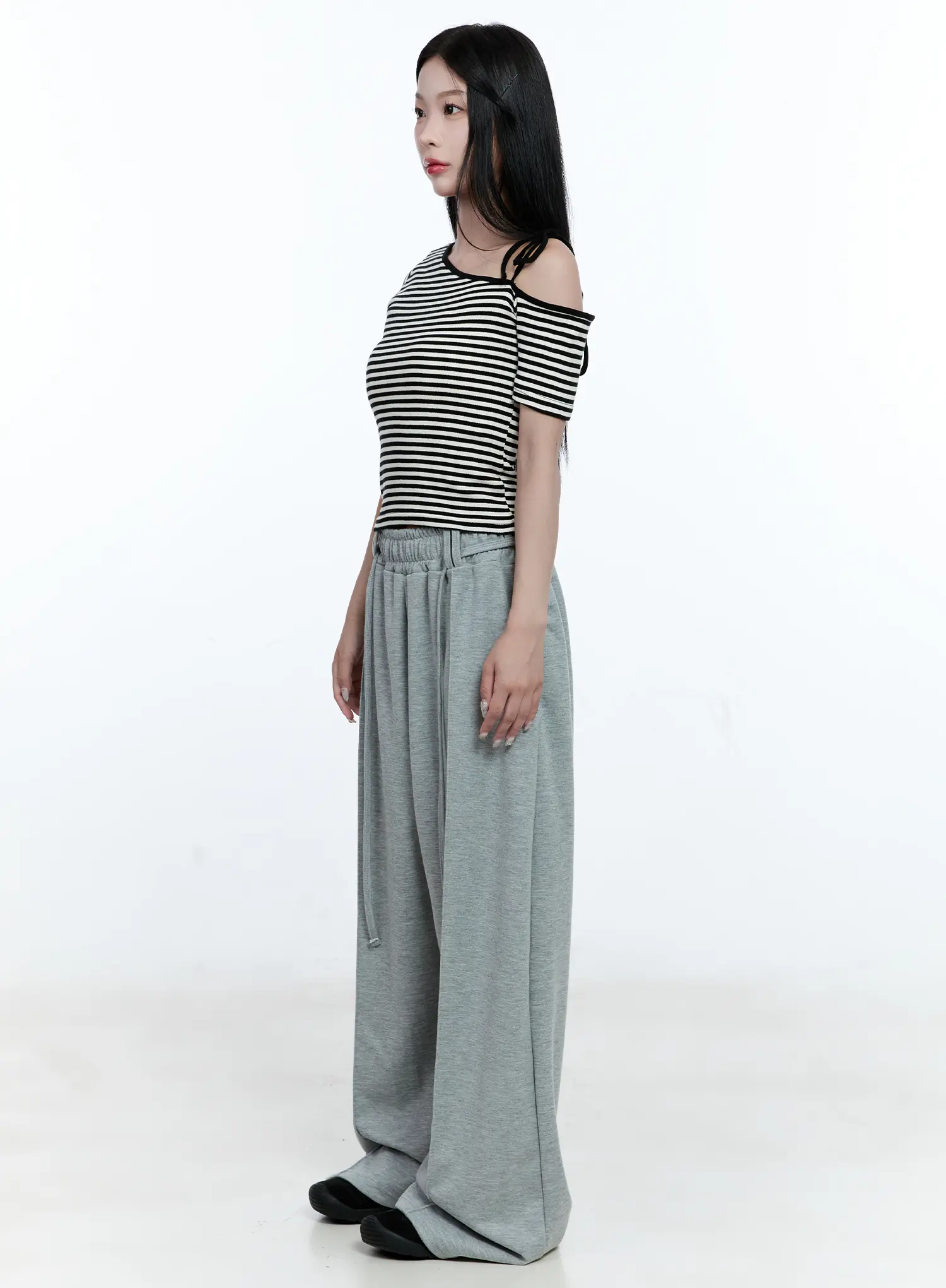 Striped Asymmetric Ribbon Tee CG507 - Image 5