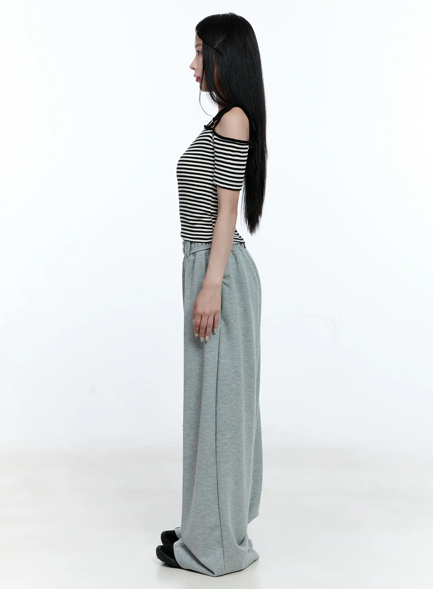 Striped Asymmetric Ribbon Tee CG507 - Image 6