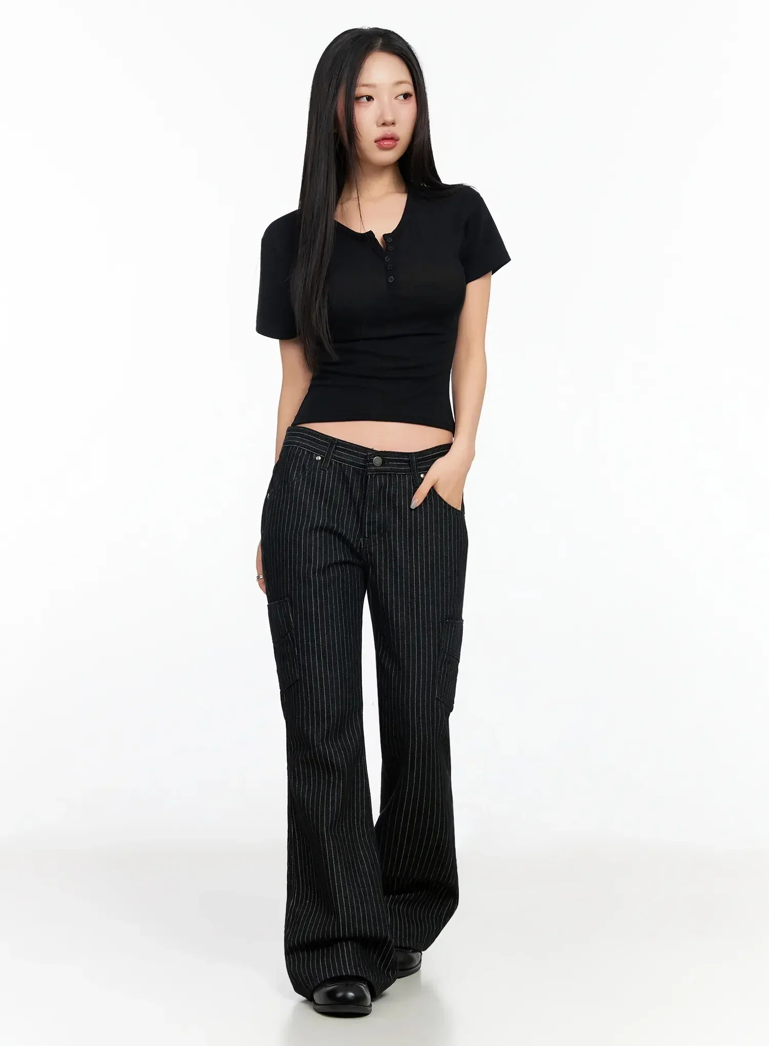 Striped Bootcut Pants CA513 - Image 3
