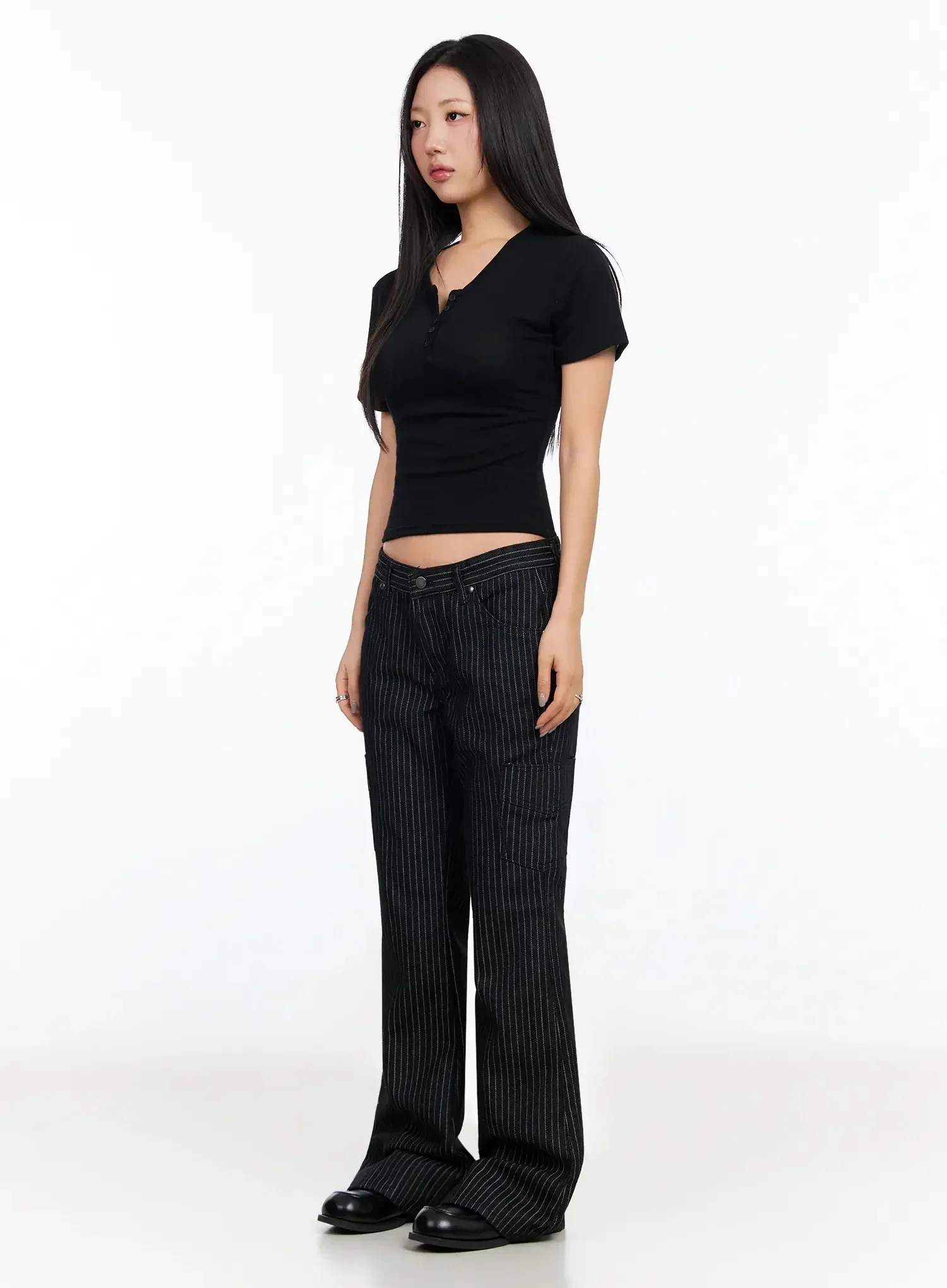 Striped Bootcut Pants CA513 - Image 7