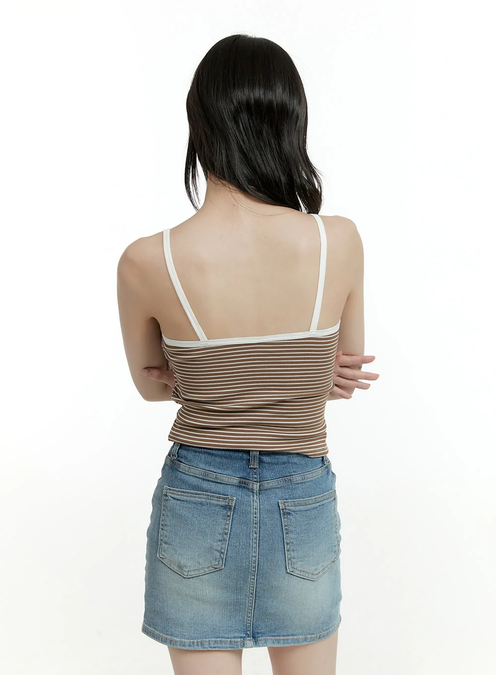 Striped Buttoned Crop Cami Top CF423 - Image 5