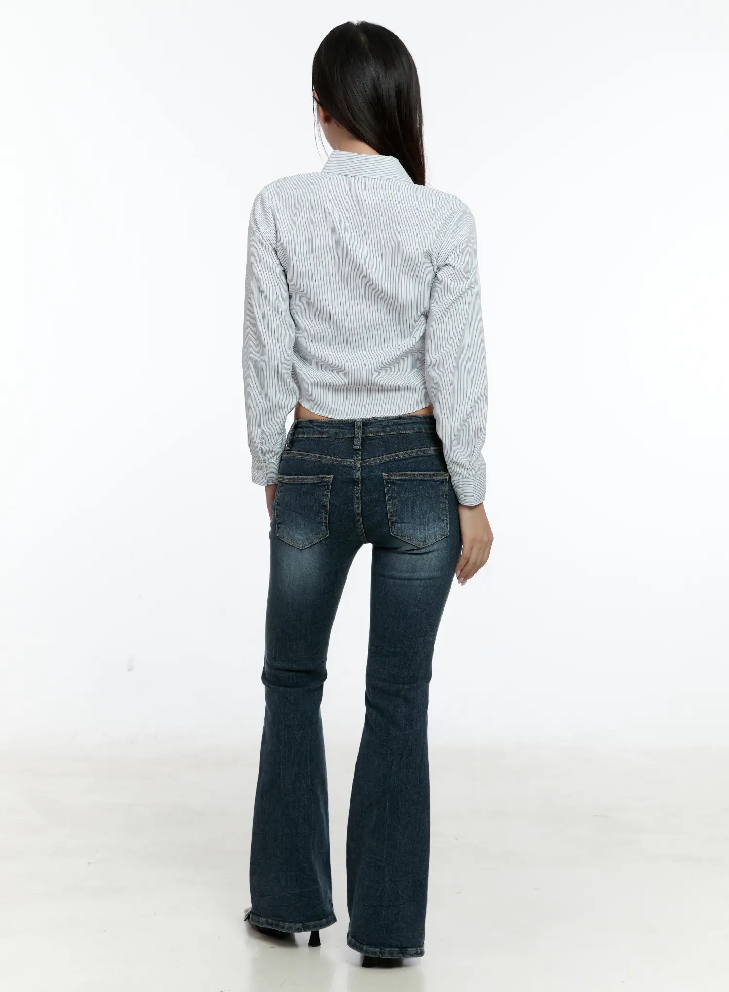 Striped Cropped Shirt CS517 - Image 5