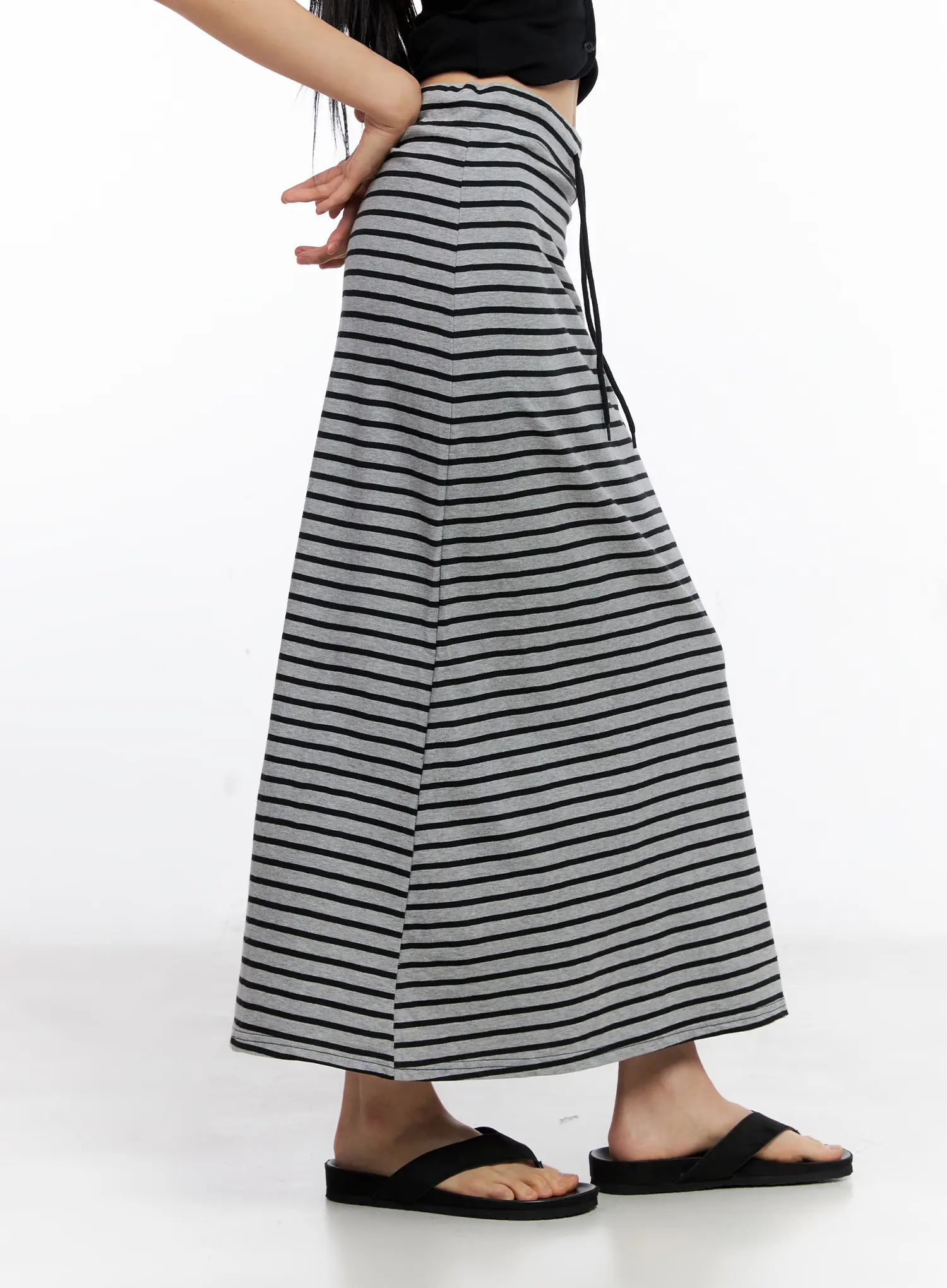 Striped Drawstring Maxi Skirt CL530 - Image 6