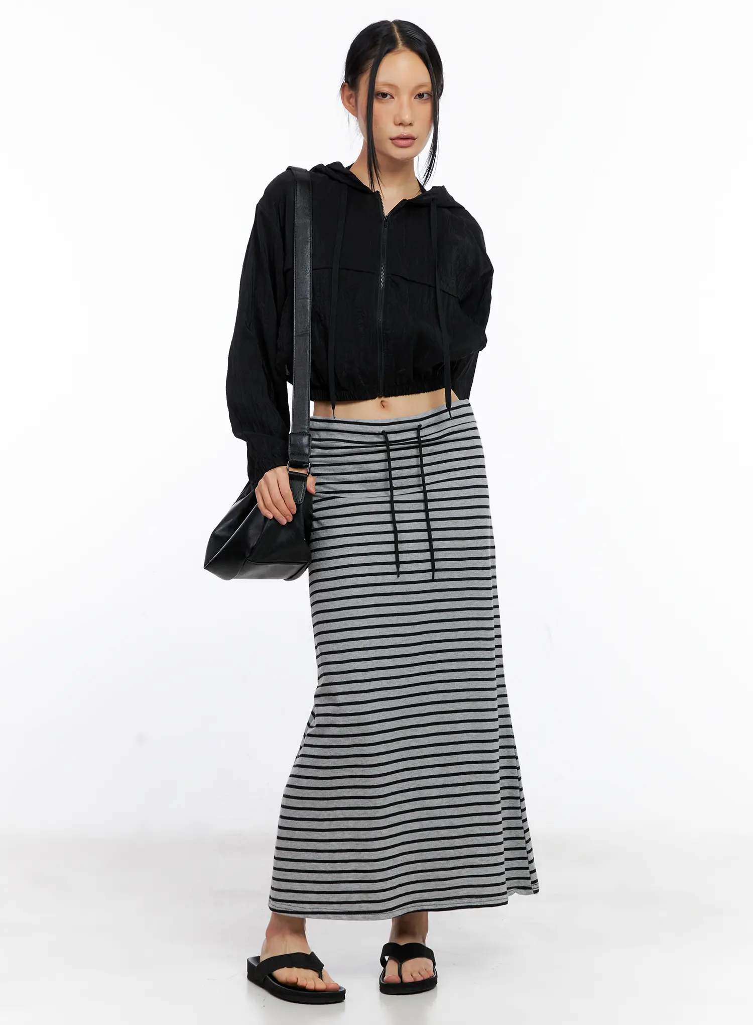 Striped Drawstring Maxi Skirt CL530 - Image 9
