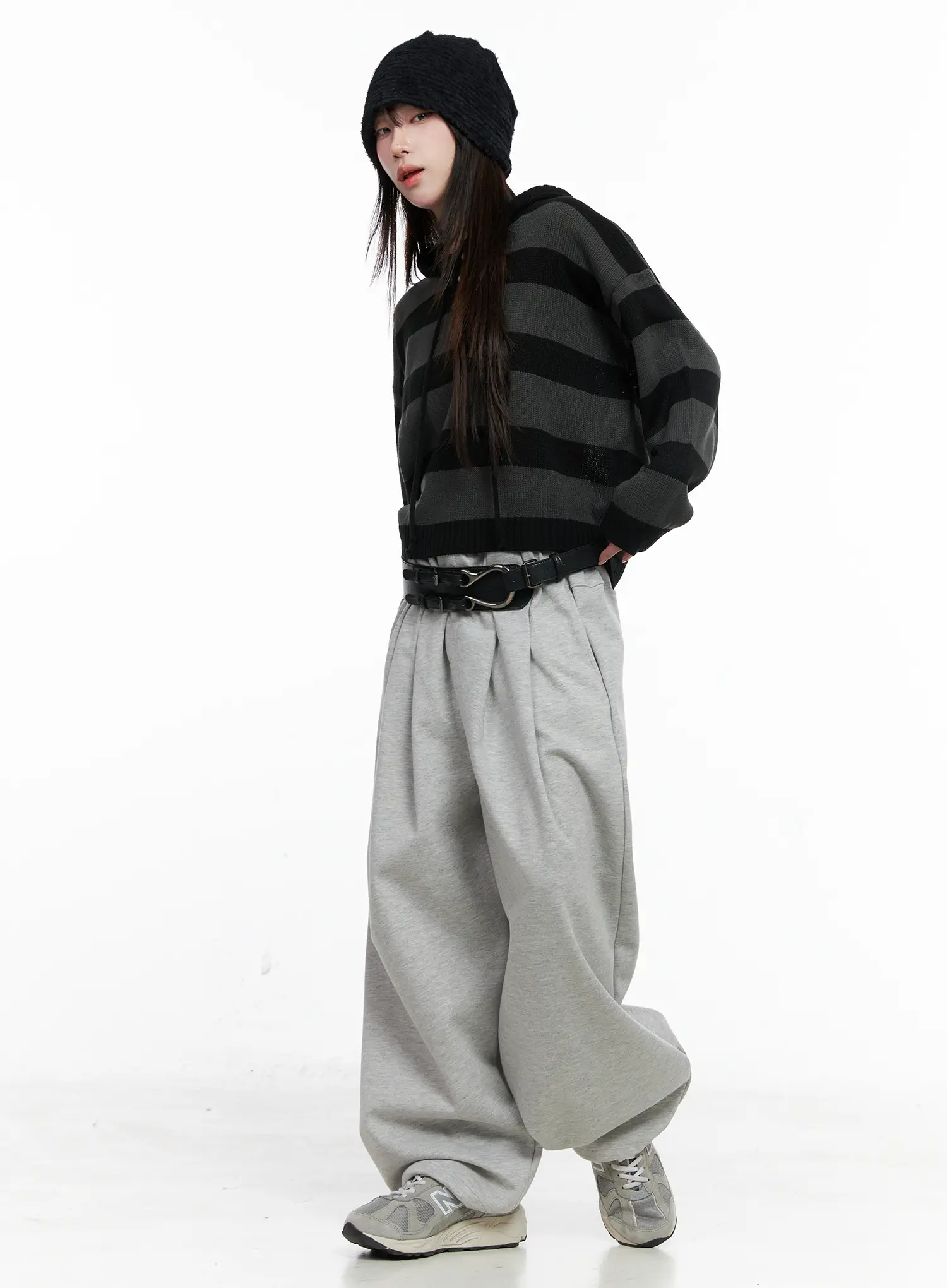 Striped Half-ButtonSweater Hoodie CO521