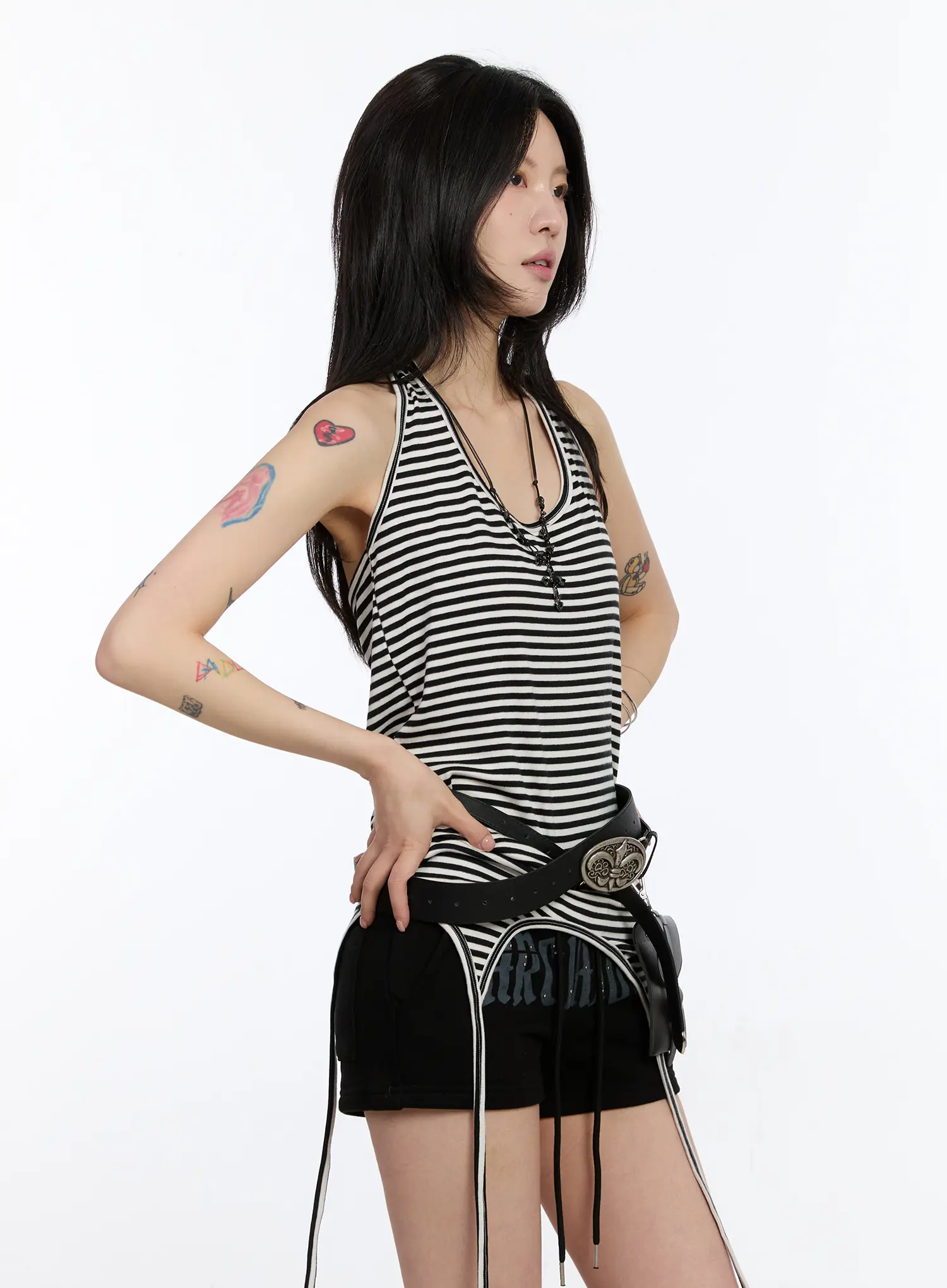 Striped Halter Layered Tank Top CA508 - Image 5