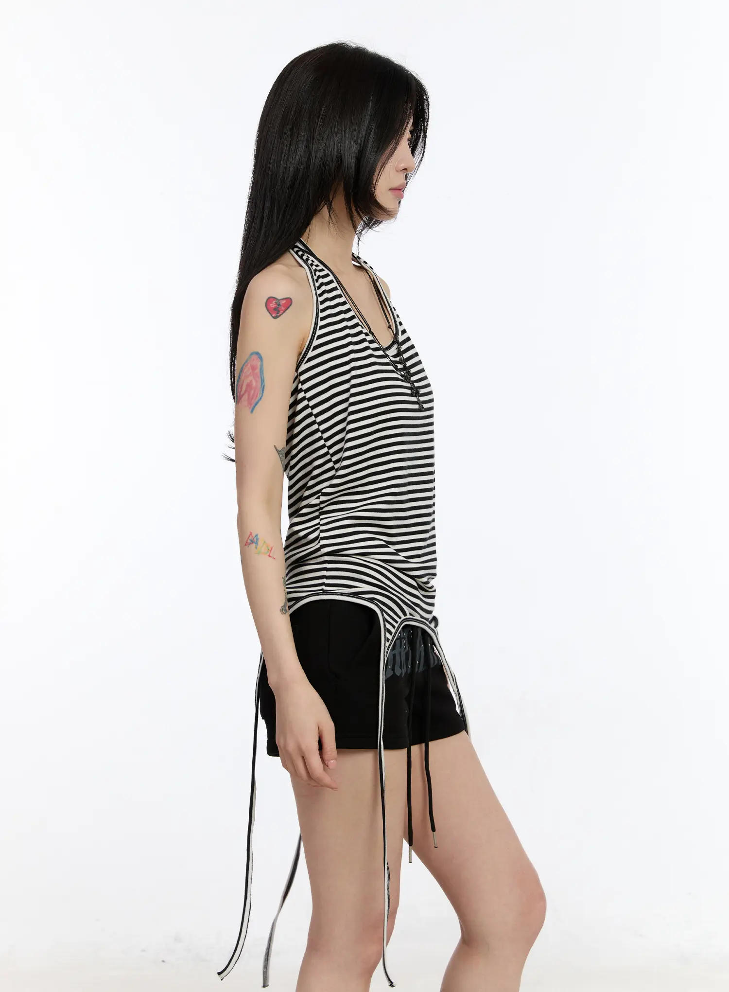 Striped Halter Layered Tank Top CA508 - Image 8