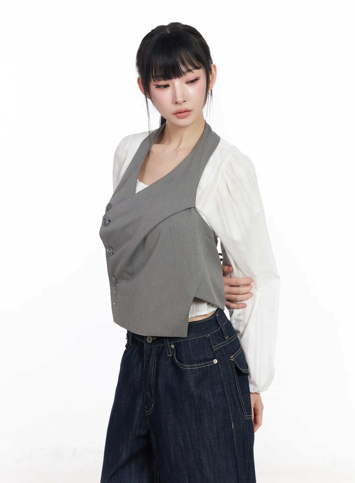 Striped Halter Vest Top CF518 - Image 7