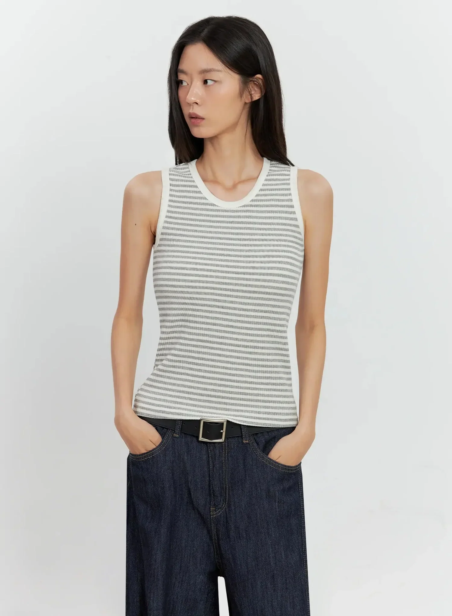 Striped Knit Tank Top IL528 - Image 12