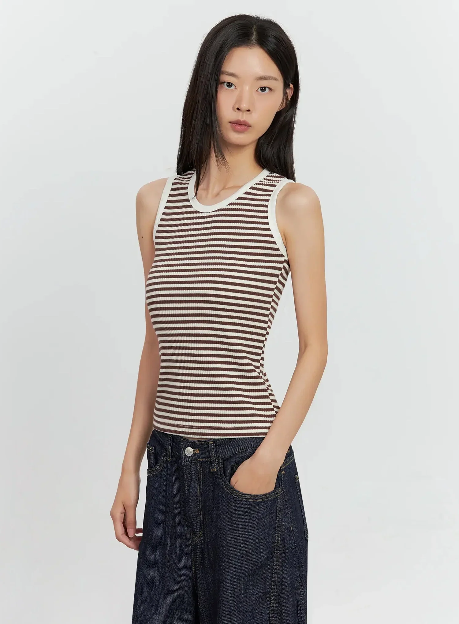 Striped Knit Tank Top IL528 - Image 9