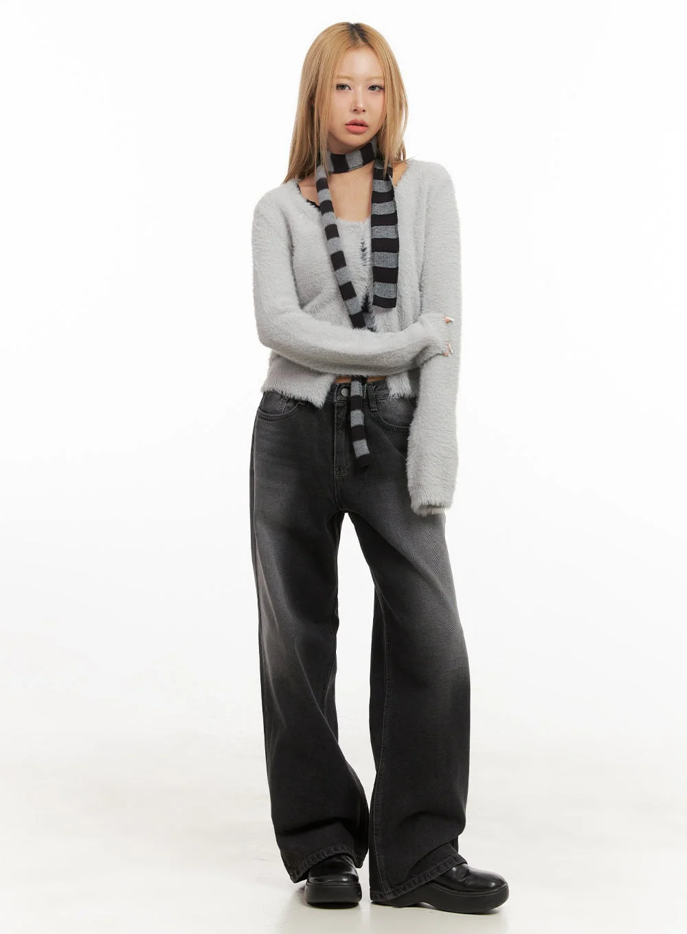 Striped Lace-Trim Cami & Scarf Set CJ507 - Image 11