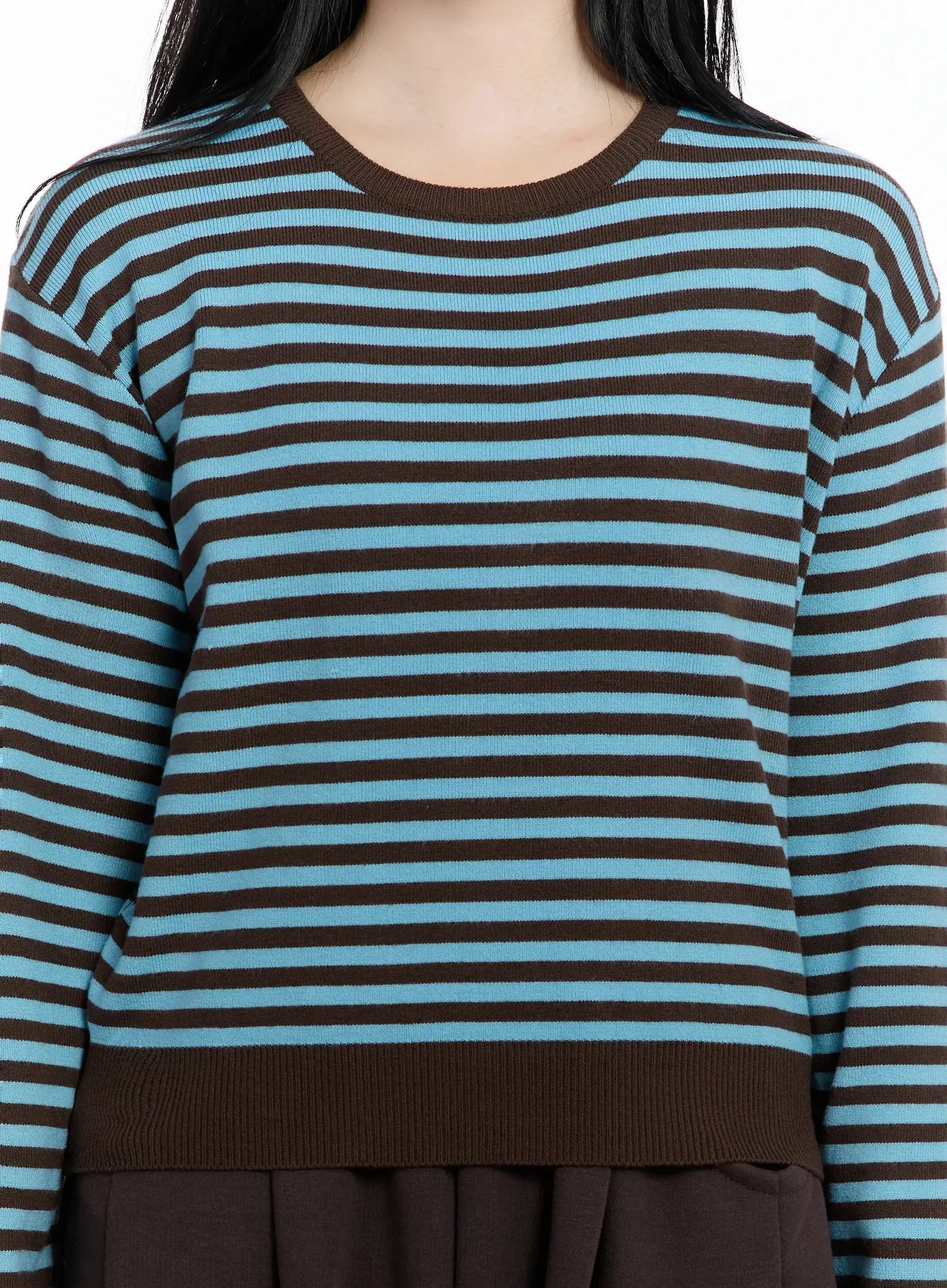 Striped Round Neck Knit Top IM519 - Image 4