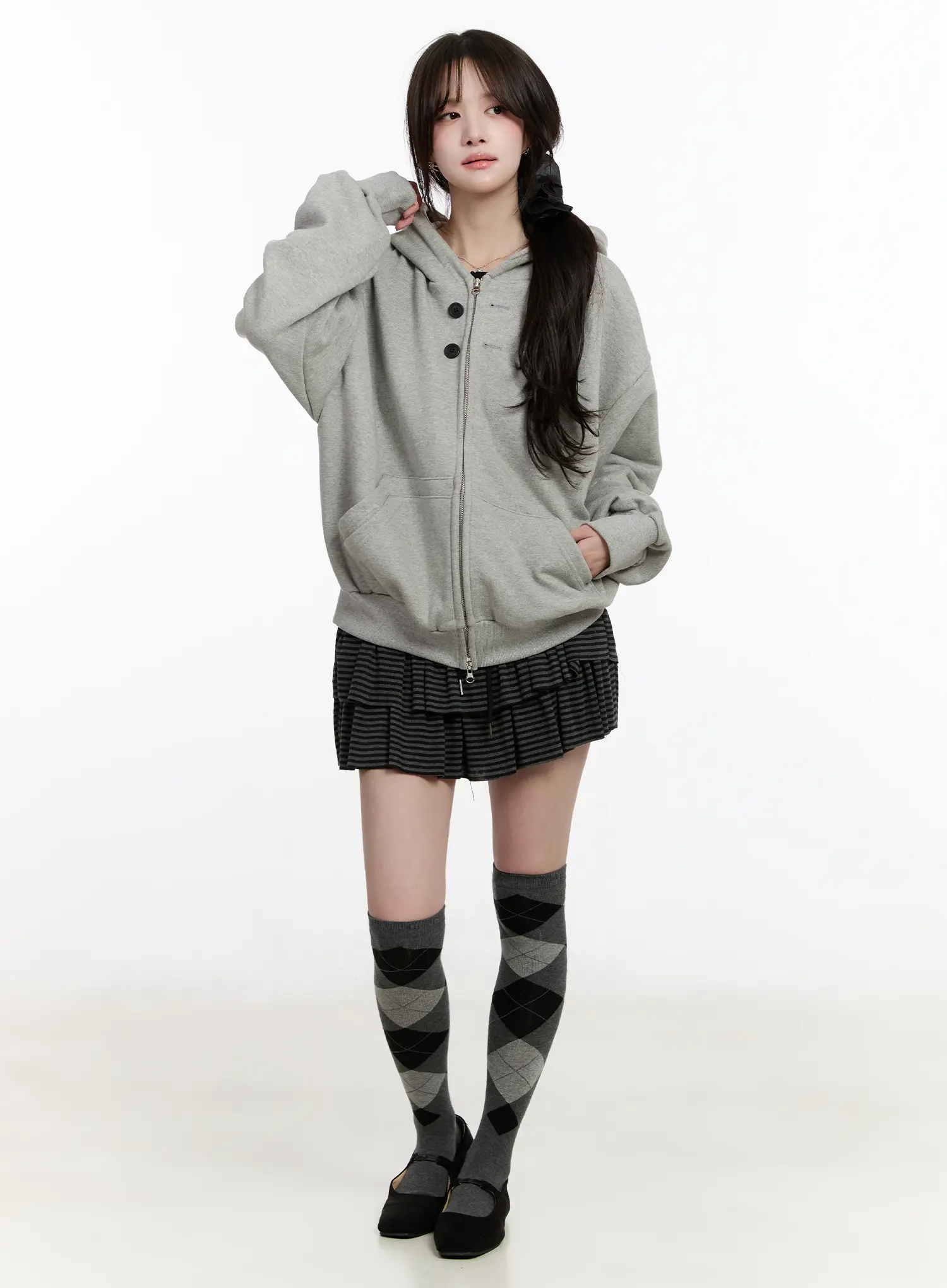 Striped Ruffle Mini Skirt CM510 - Image 2