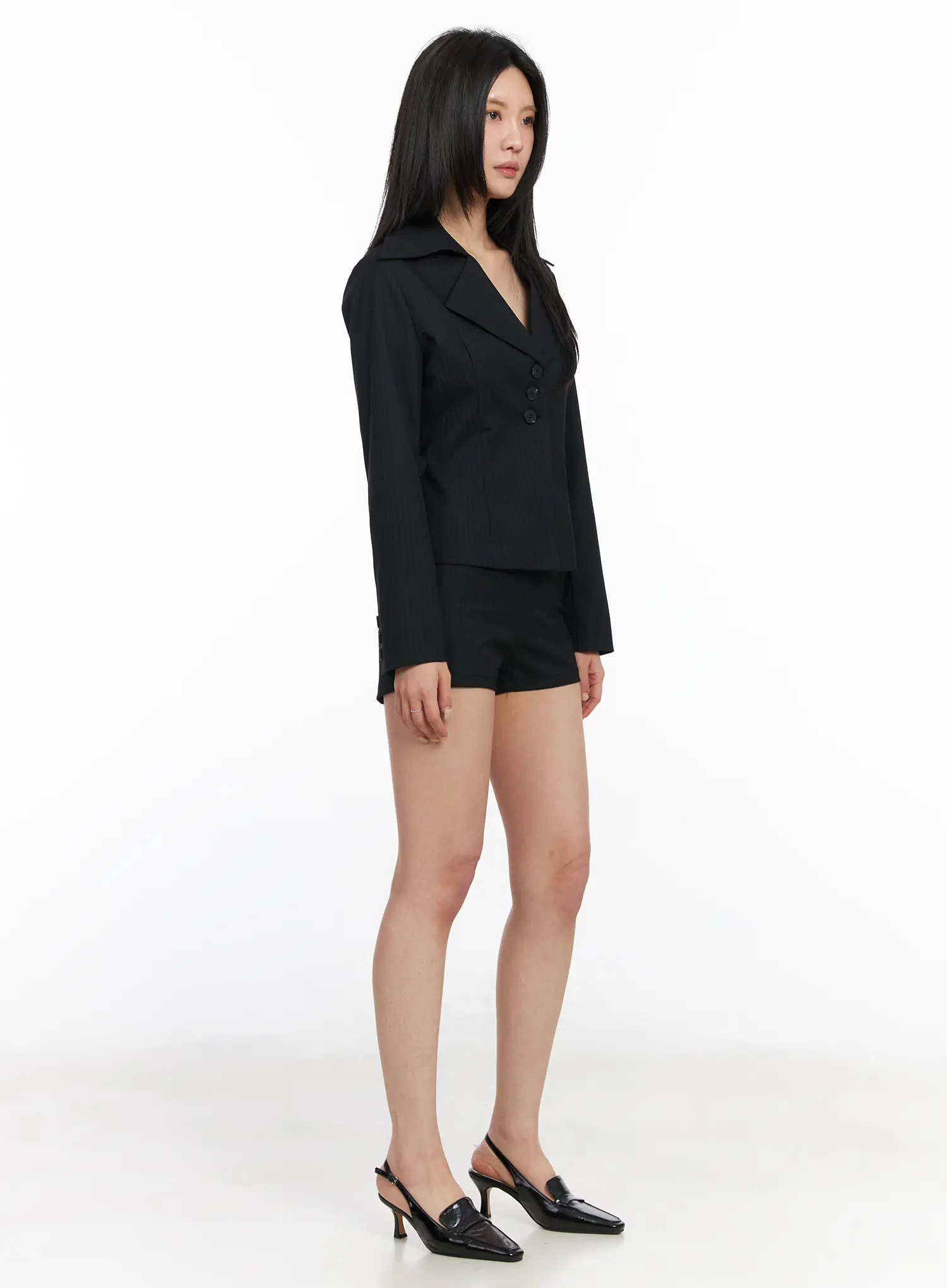 Striped Tailored Mini Shorts CM517 - Image 5