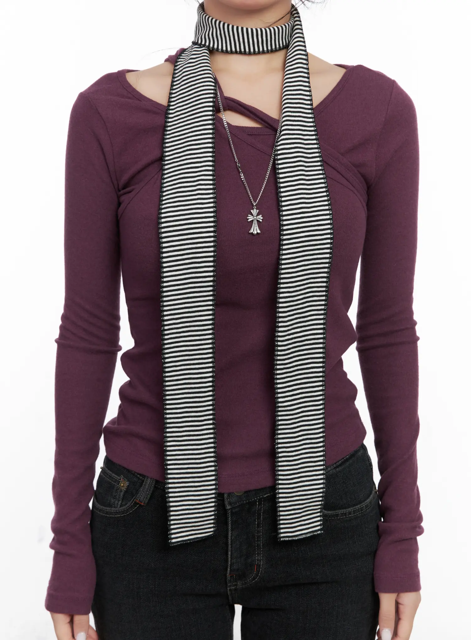 Striped Two-Way Scarf CN514