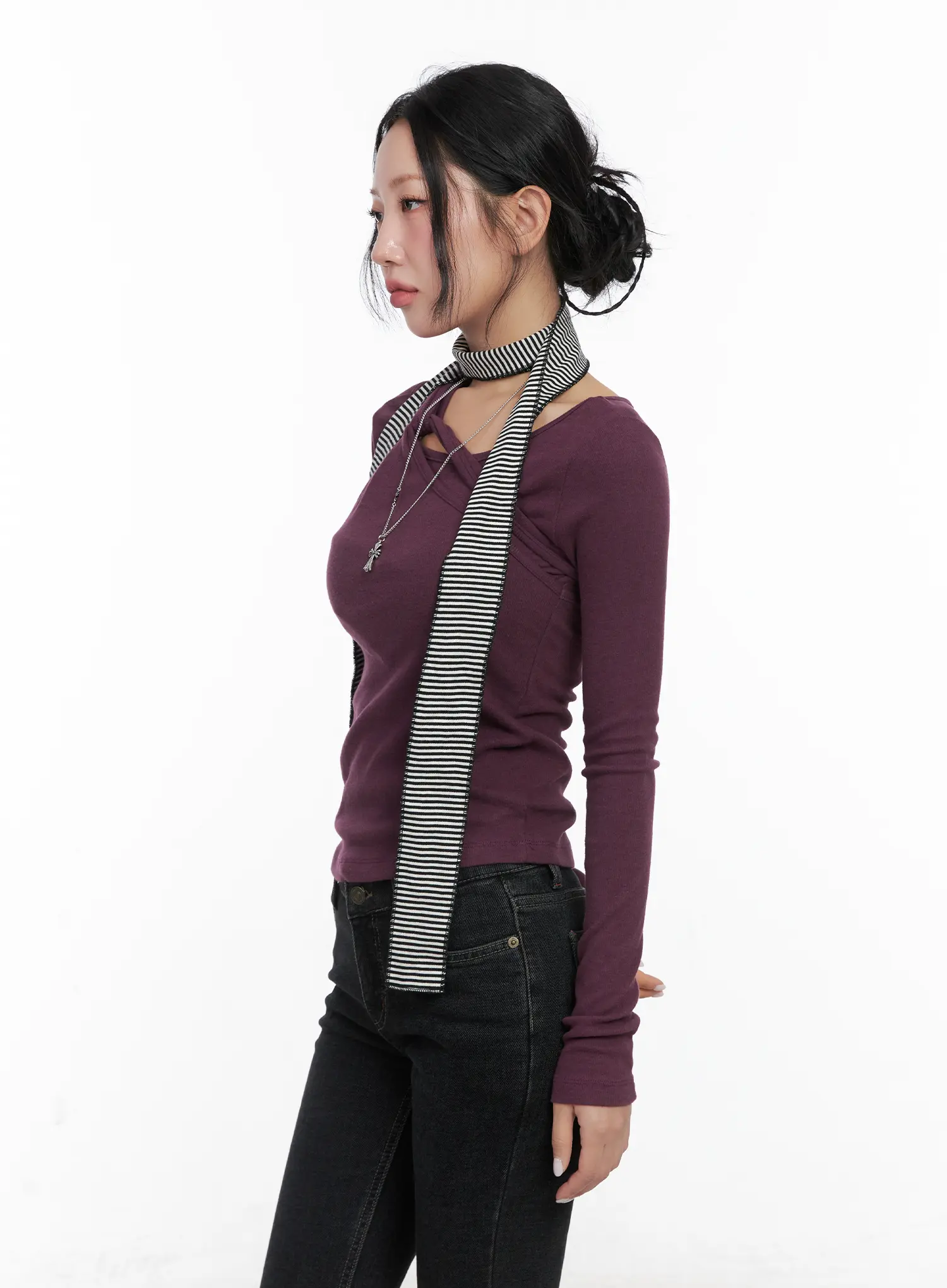 Striped Two-Way Scarf CN514 - Image 3
