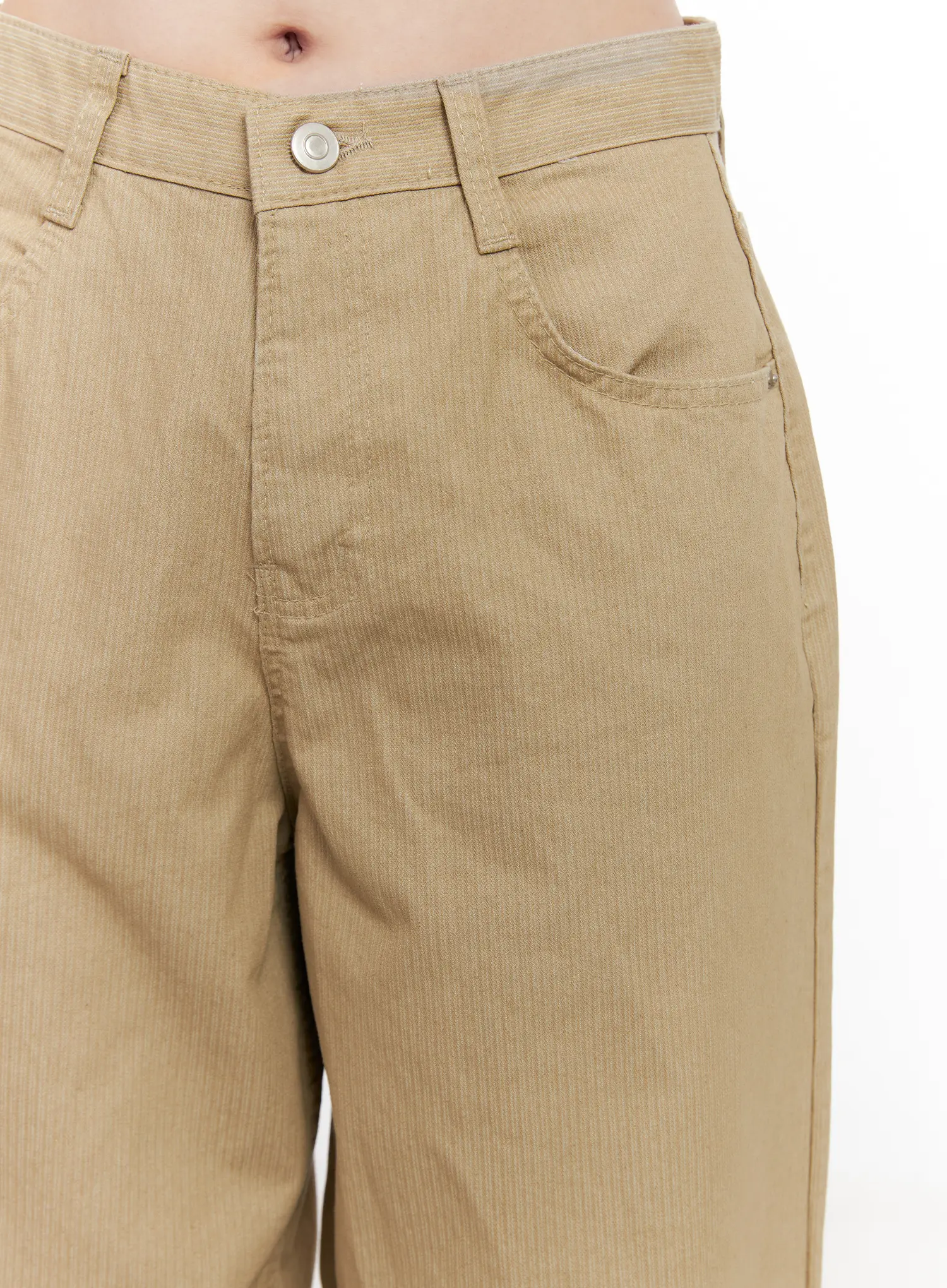Striped Wide Leg Cotton Pants CO531 - Image 3