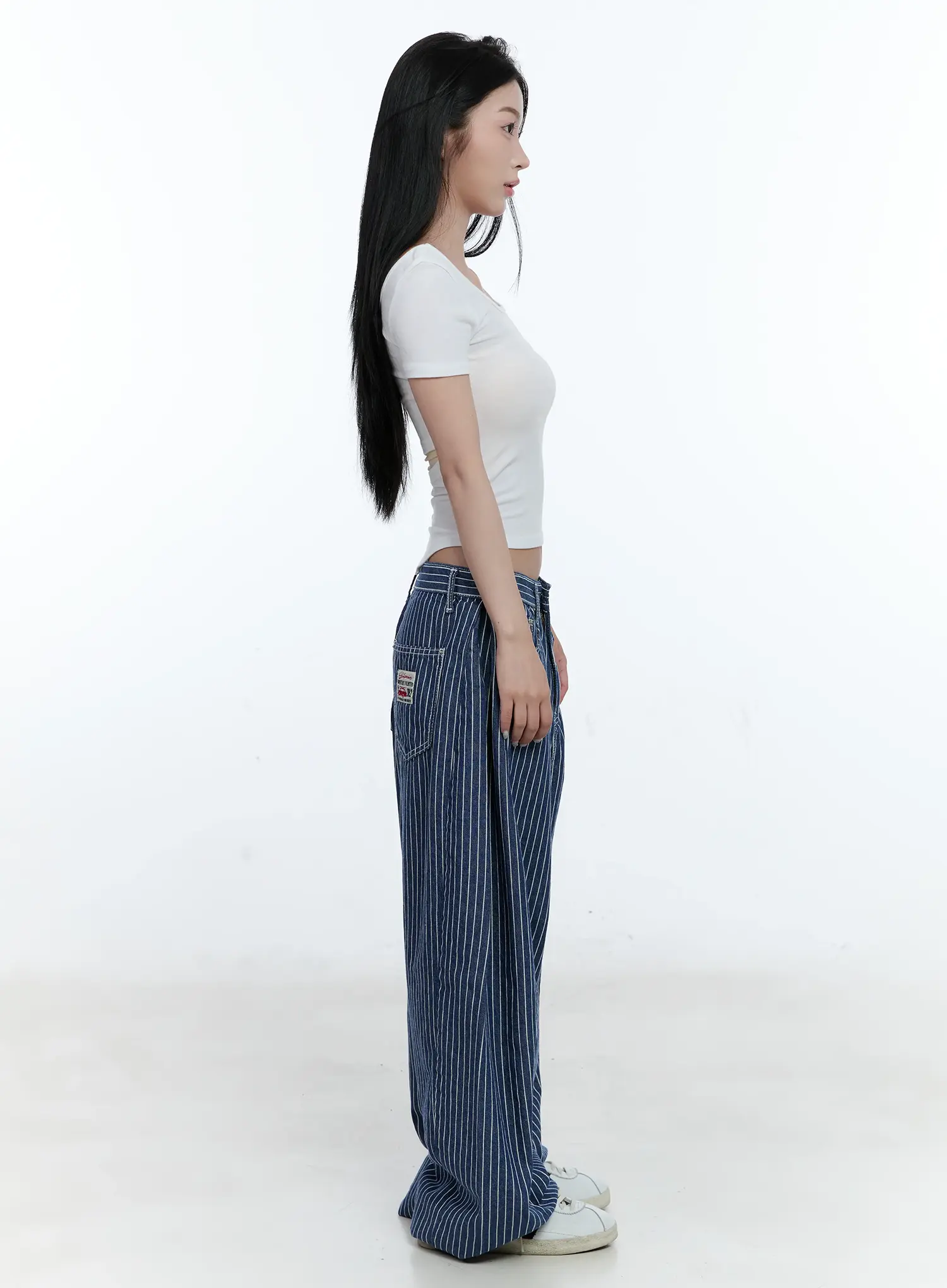 Striped Wide-Leg Relaxed Pants CL530 - Image 4