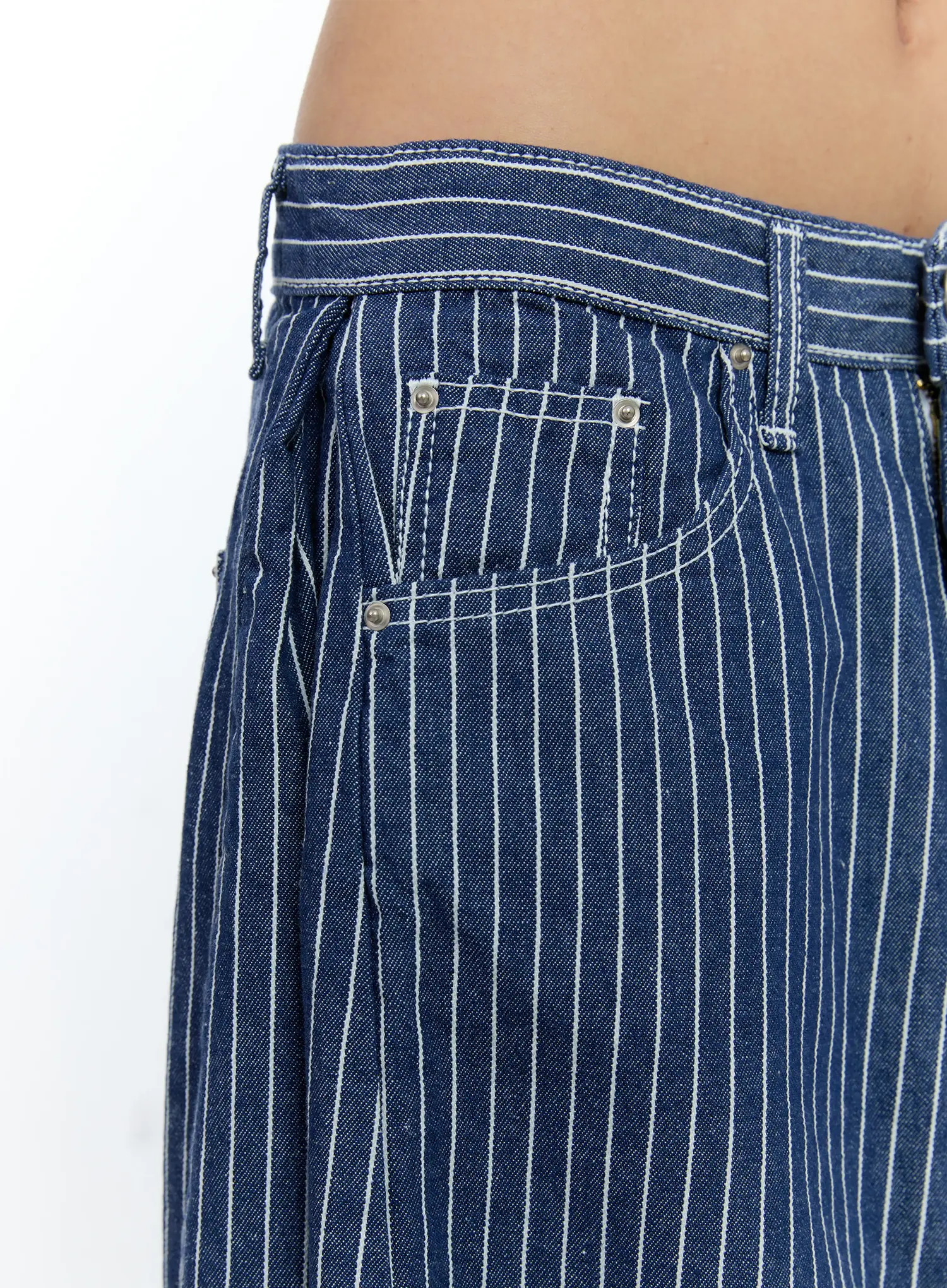 Striped Wide-Leg Relaxed Pants CL530 - Image 8