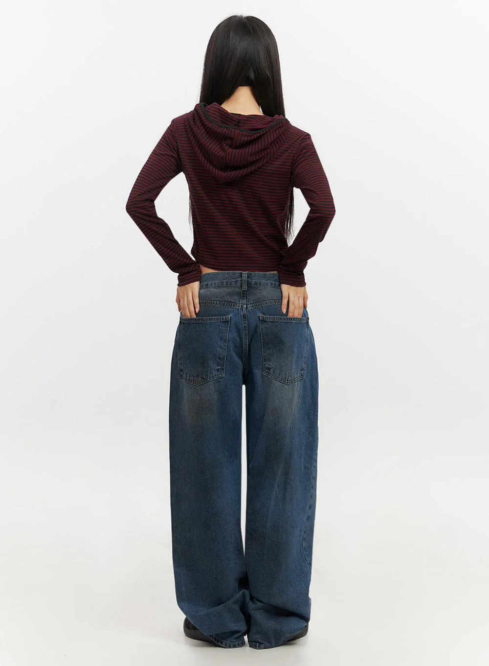 Striped Zip-Up Hooded Crop Jacket IF510 - Image 12