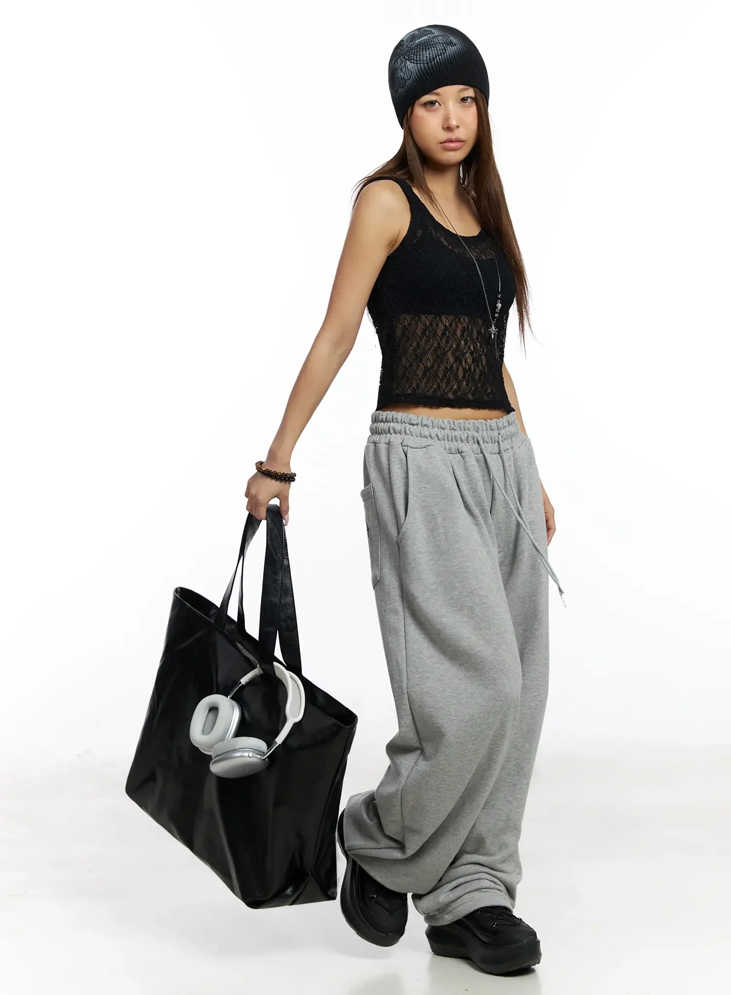 Studded Cross Baggy Sweatpants IY501 - Image 7
