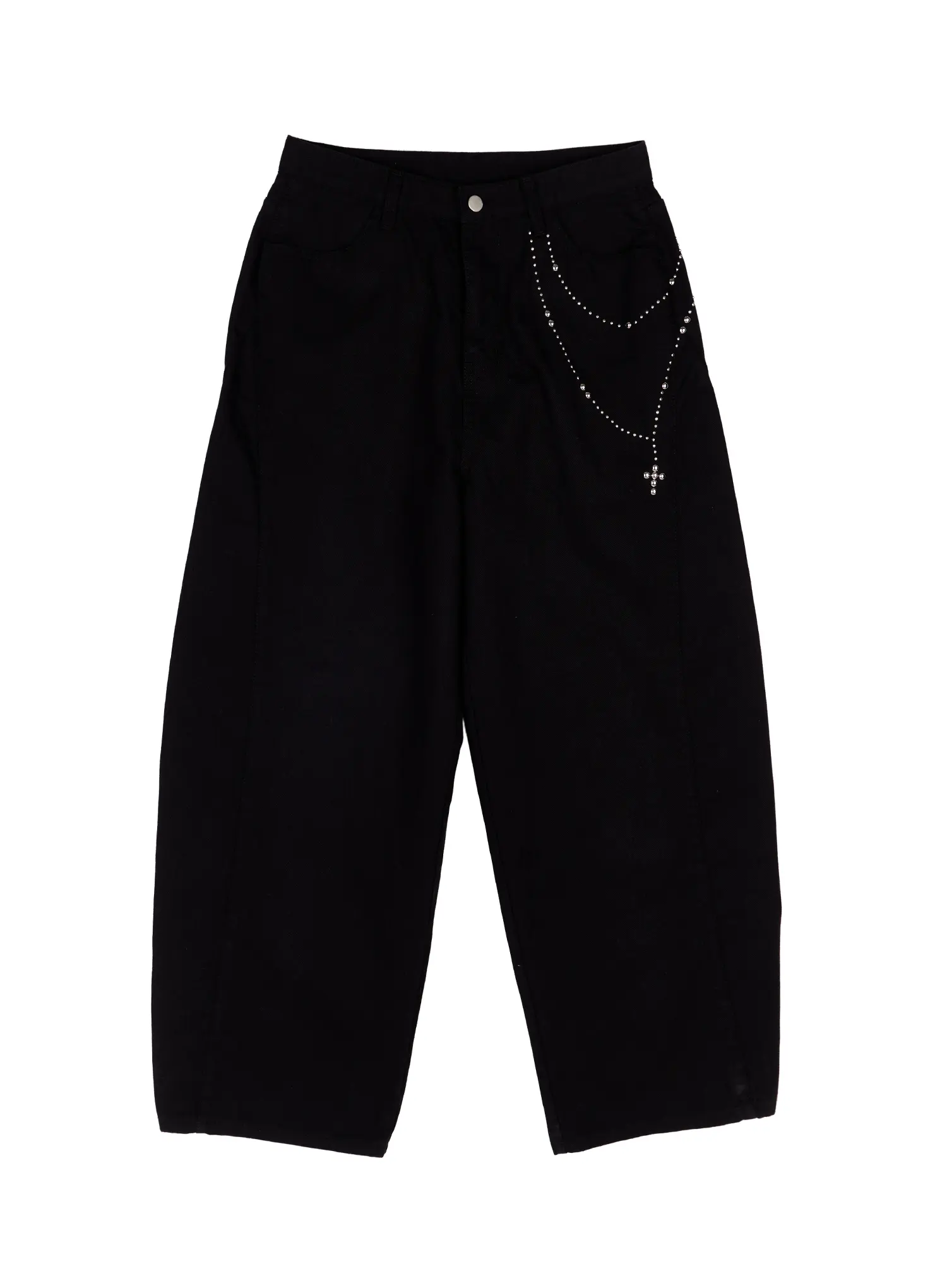 Studded Cross Chain Wide Pants CA514 - Image 9