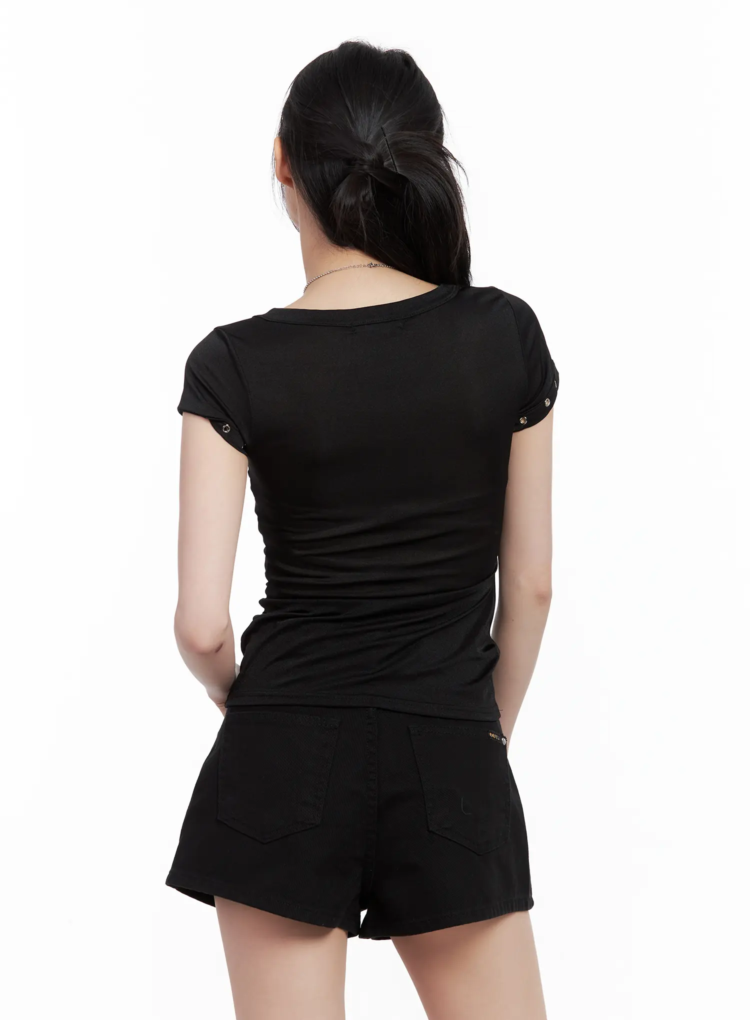 Studded Eyelet Slim-Fit Tee CL501 - Image 13