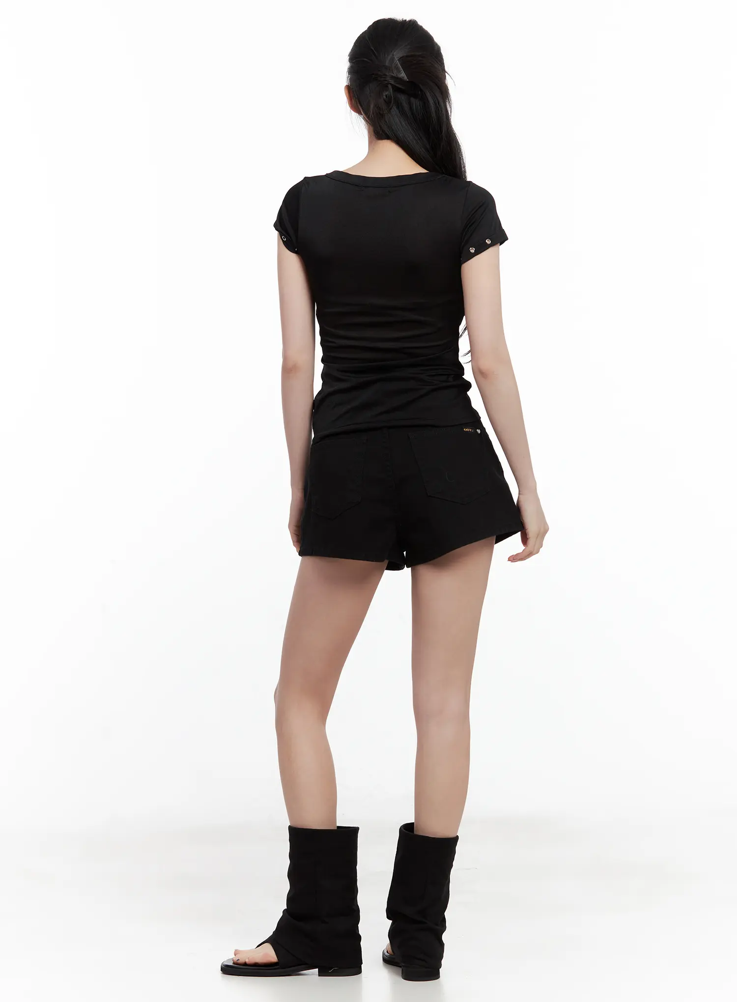 Studded Eyelet Slim-Fit Tee CL501 - Image 8