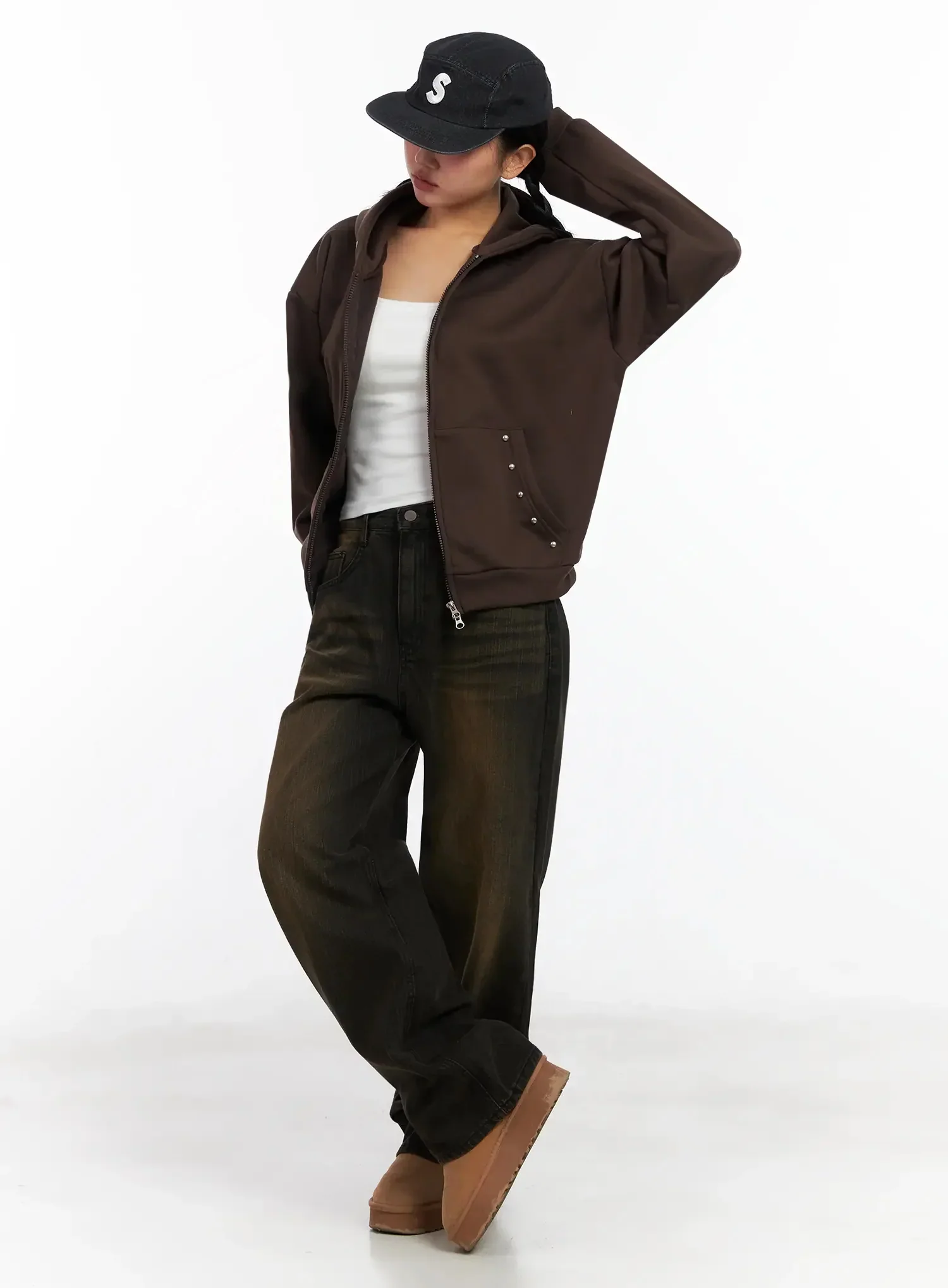 Studded Fleece Zip Hoodie IN528 - Image 14