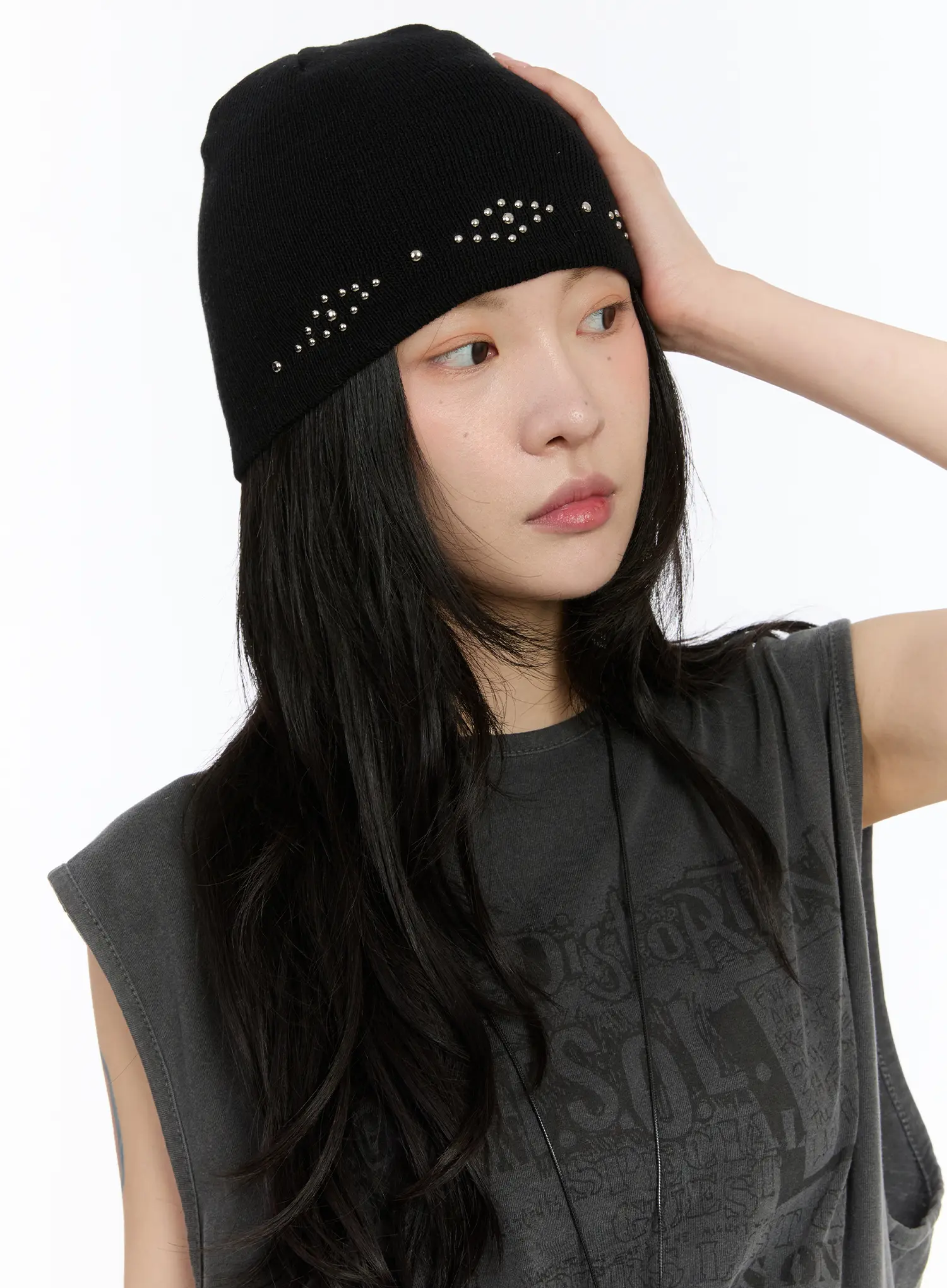 Studded Knit Beanie CA508